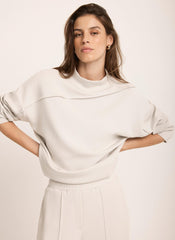 Cream Seam Detail Sweatshirt