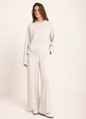 Cream Seam Detail Sweatshirt