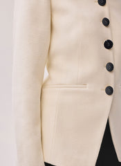 Cream Wool Blend Sculpted Jacket
