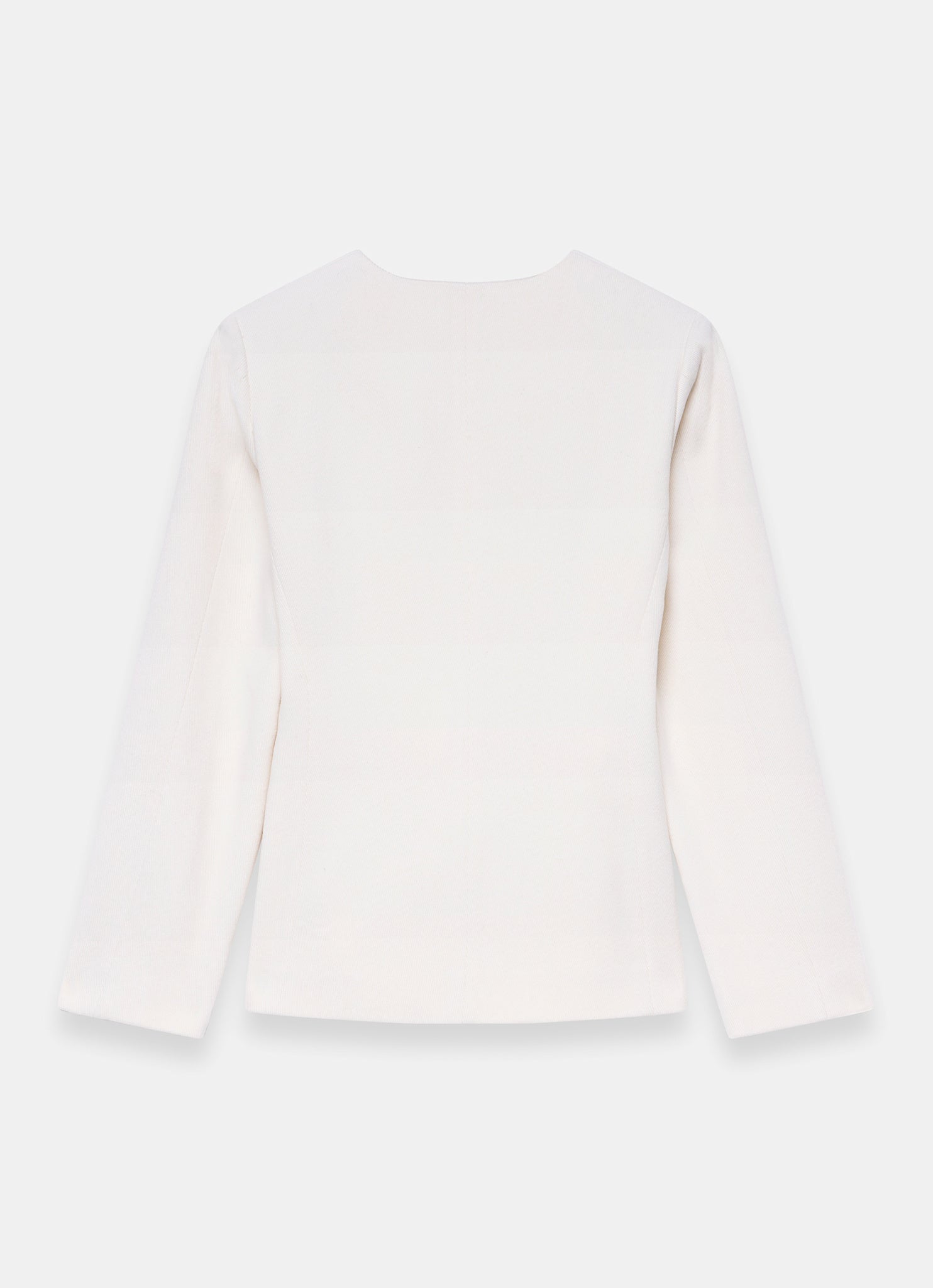 Cream Wool Blend Sculpted Jacket