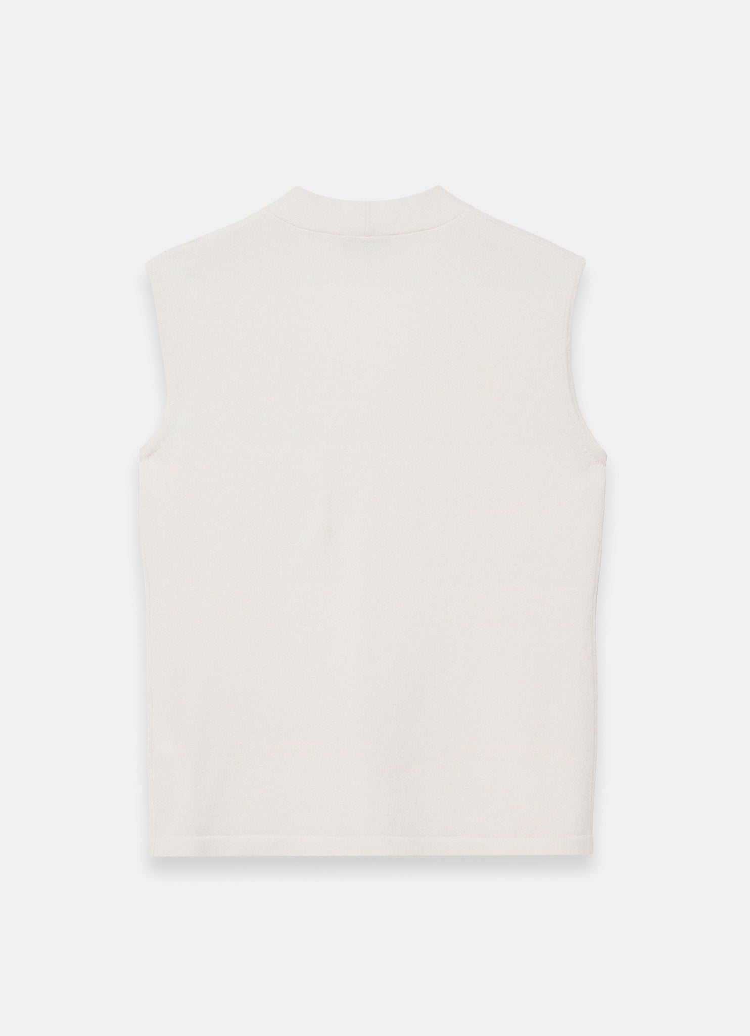 Cream Wool Blend Sleeveless Knit Top