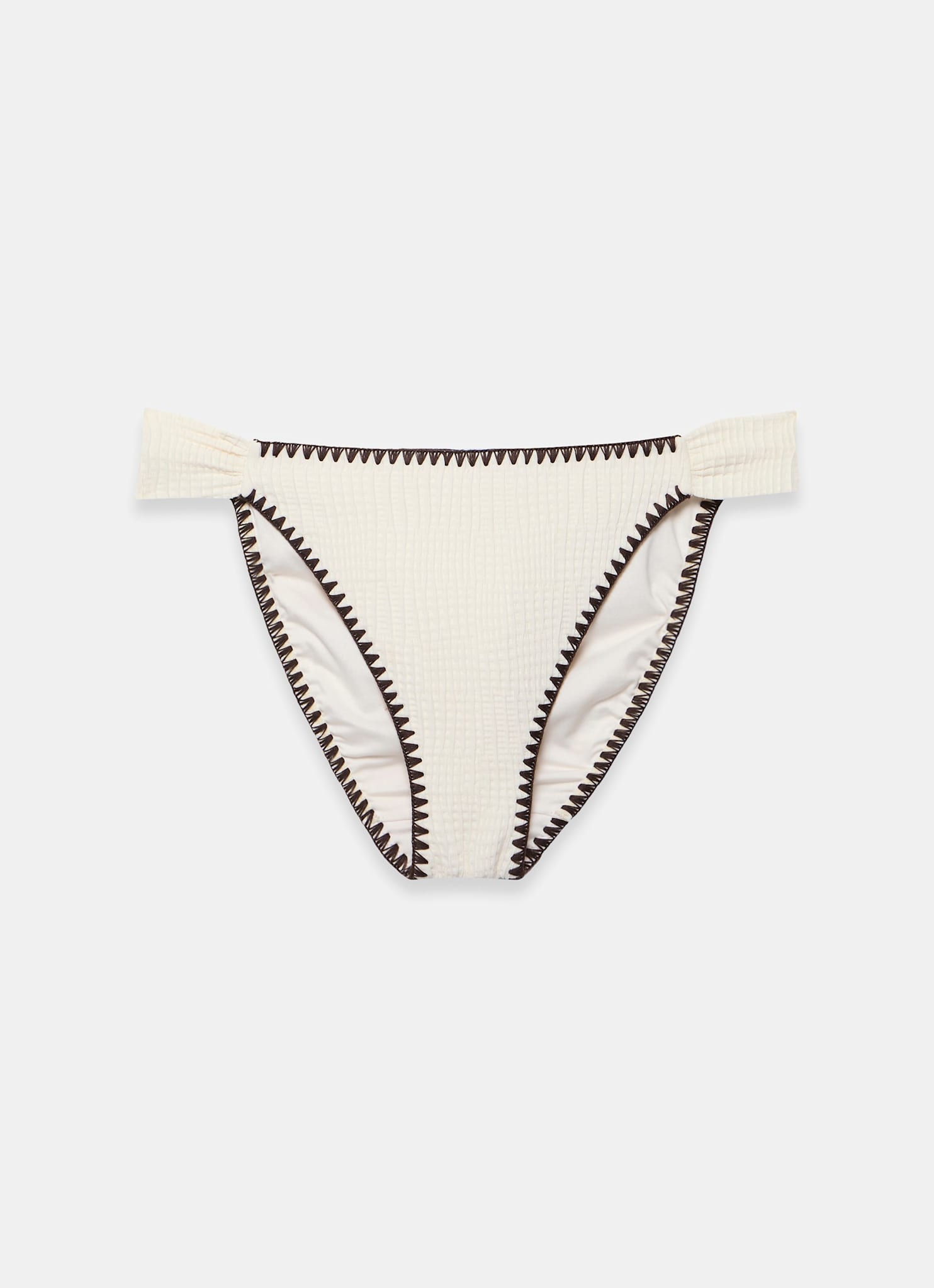 Cream Whipstitch Waffle Bikini Bottoms
