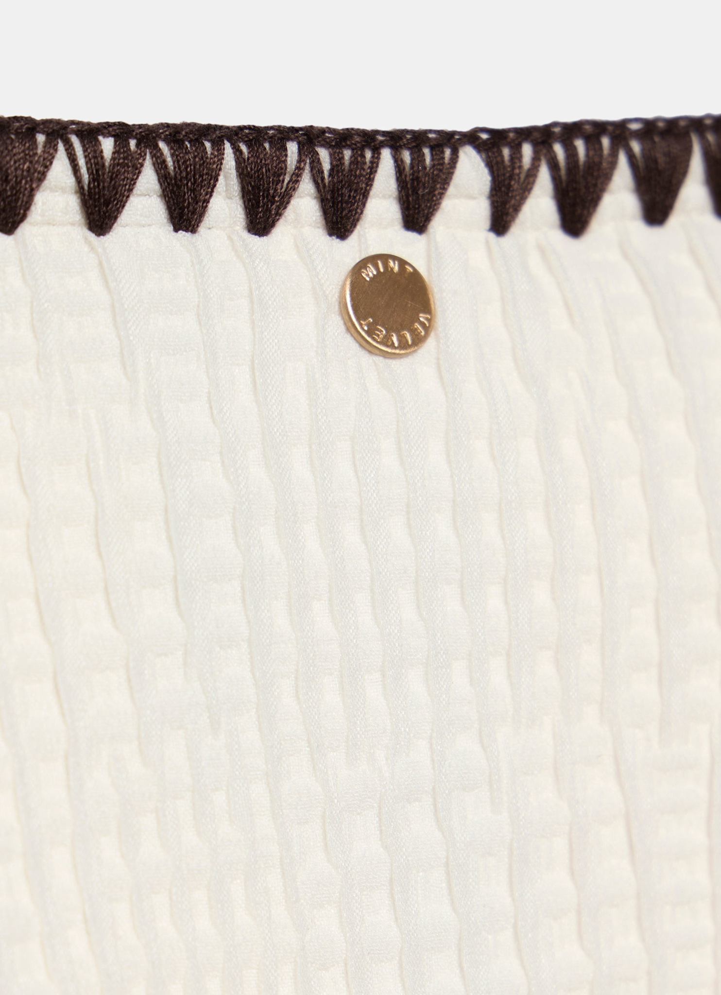 Cream Whipstitch Waffle Bikini Bottoms