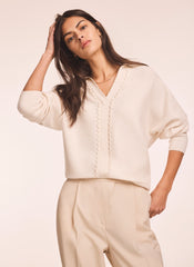 Cream Wool Blend Knit Jumper