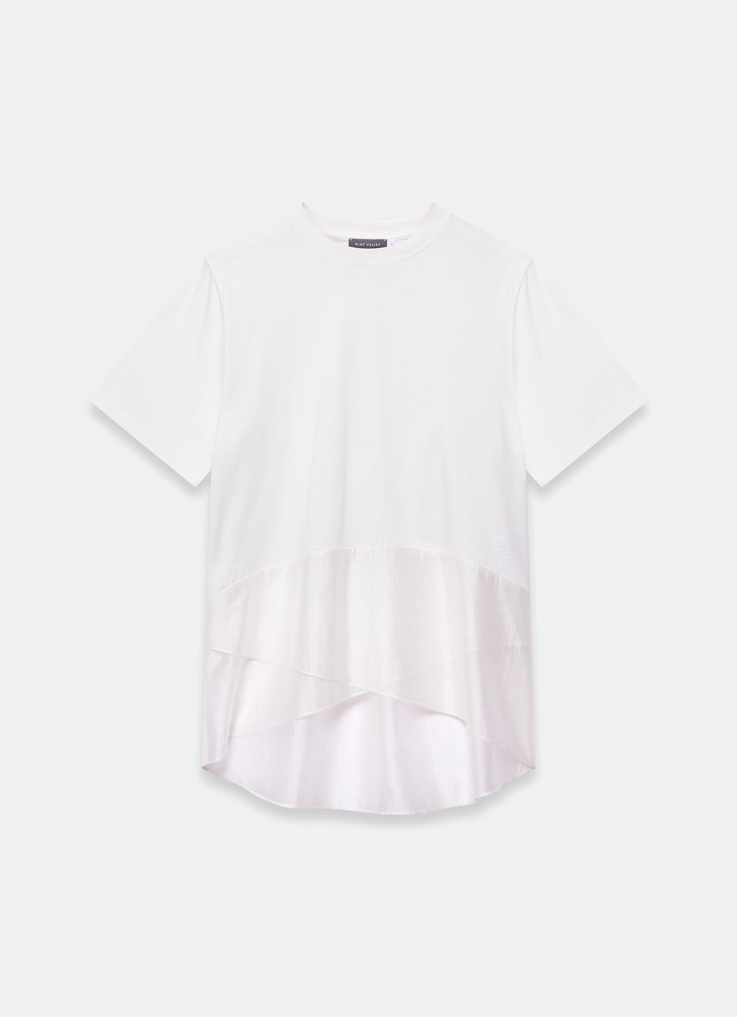 Cream Cotton Sheer Wrap T-Shirt