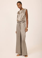 Gold Metallic Satin Top