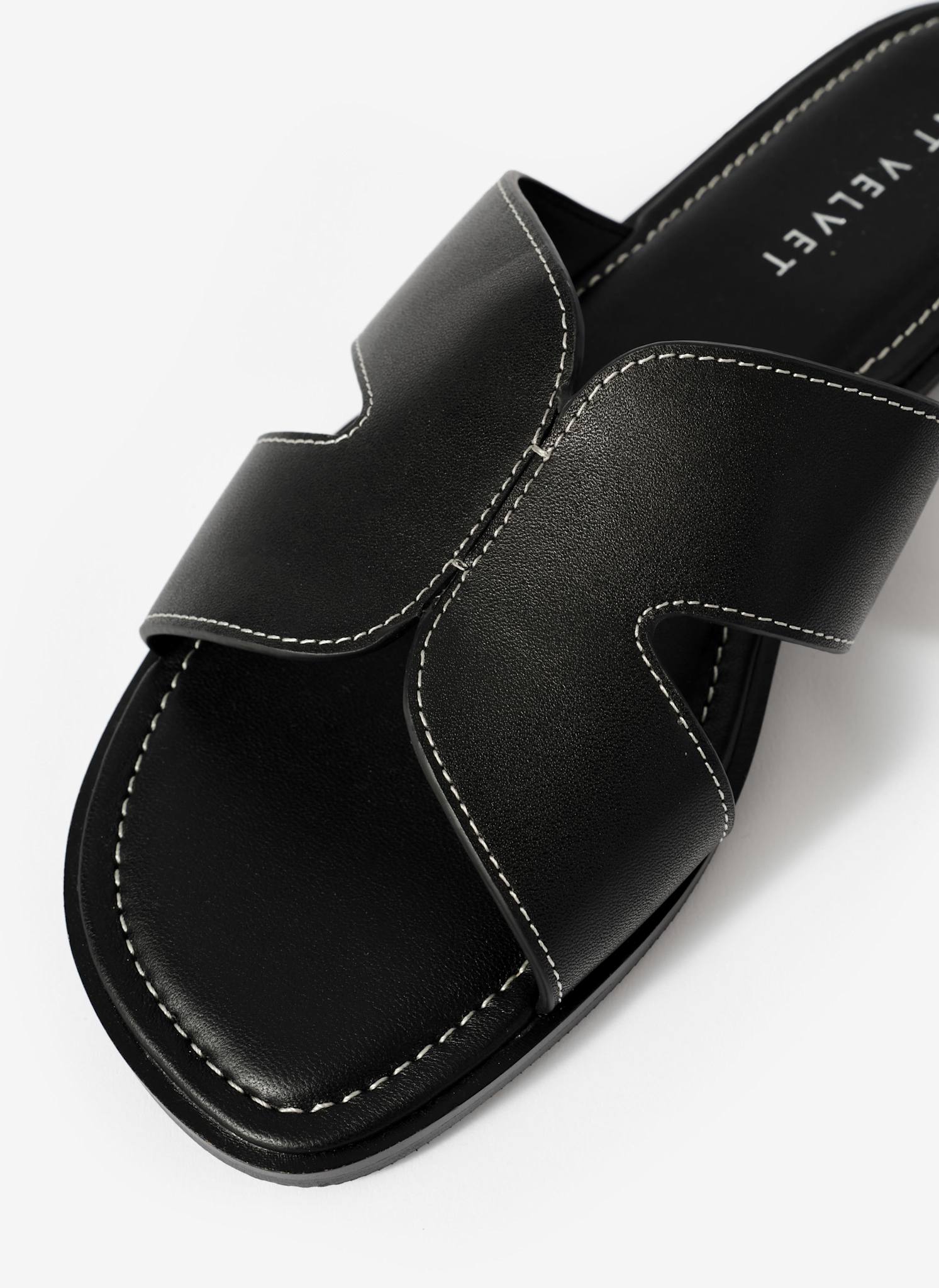Darcy Black Leather Sandals