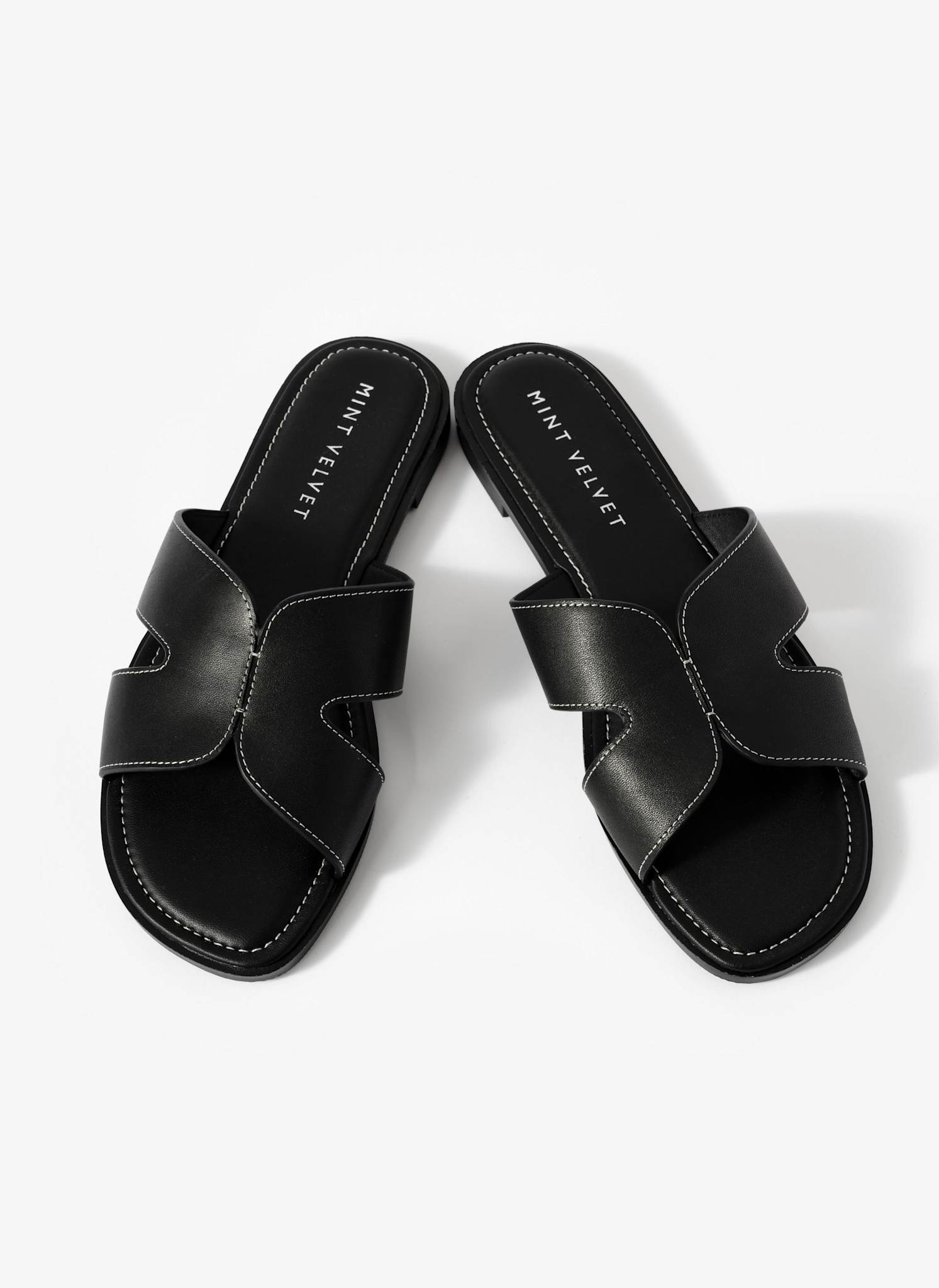 Darcy Black Leather Sandals