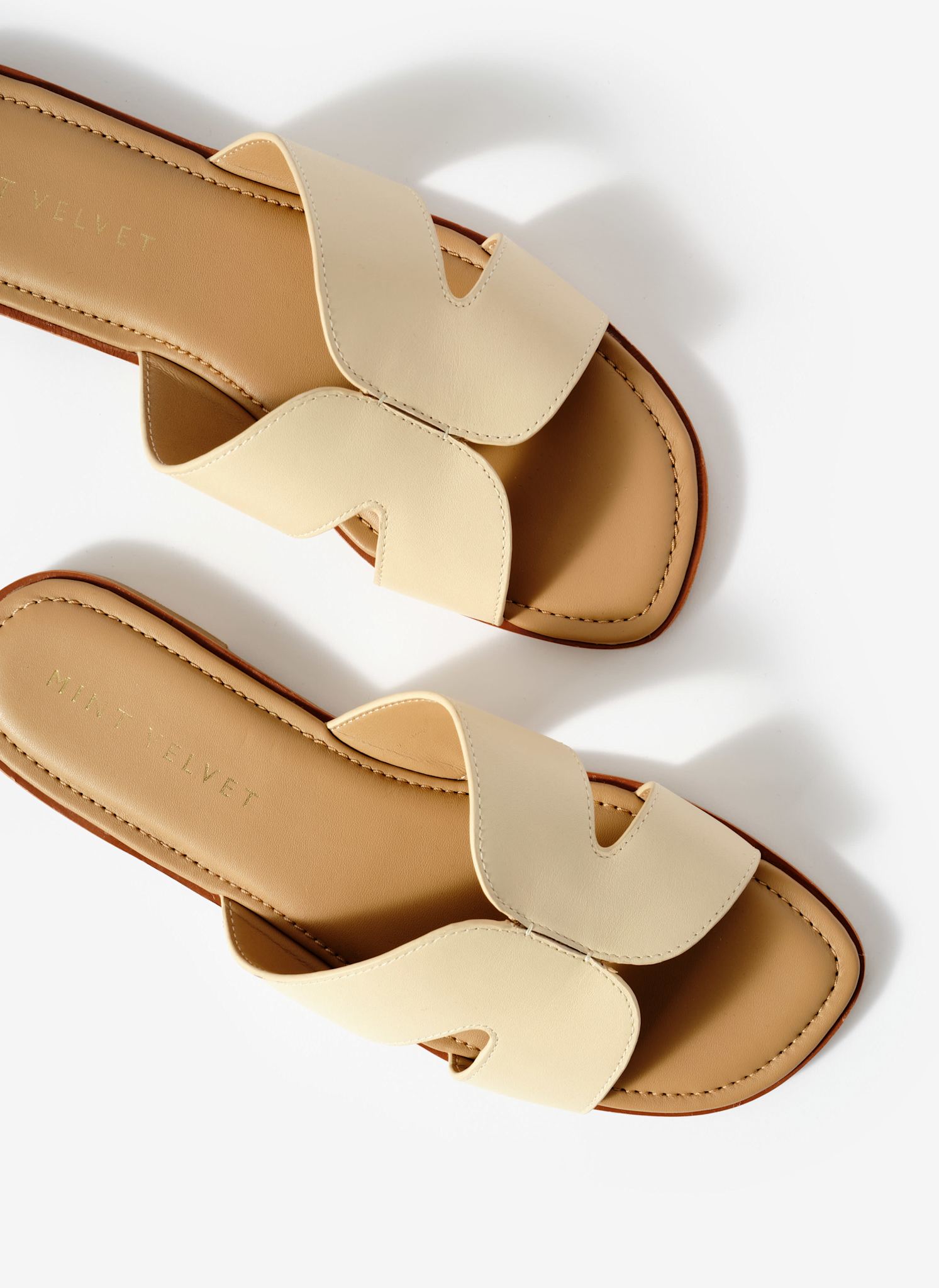 Darcy Cream Leather Sandals