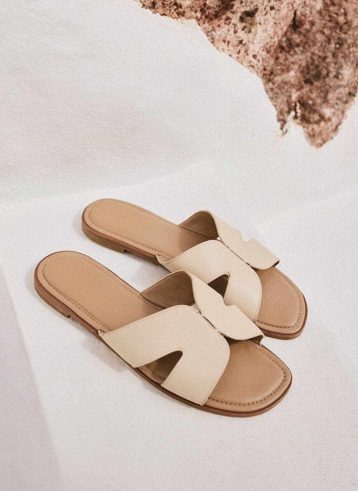 Darcy Cream Leather Sandals