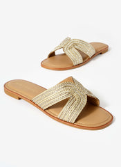 Darcy Gold Metallic Detail Sandals