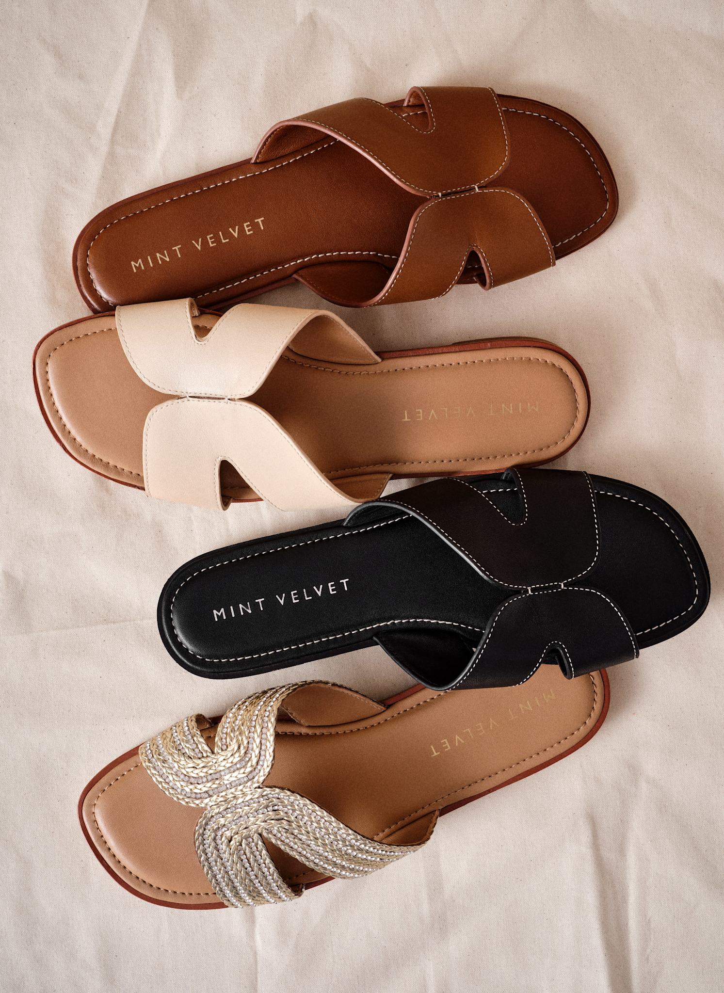 Darcy Gold Metallic Detail Sandals