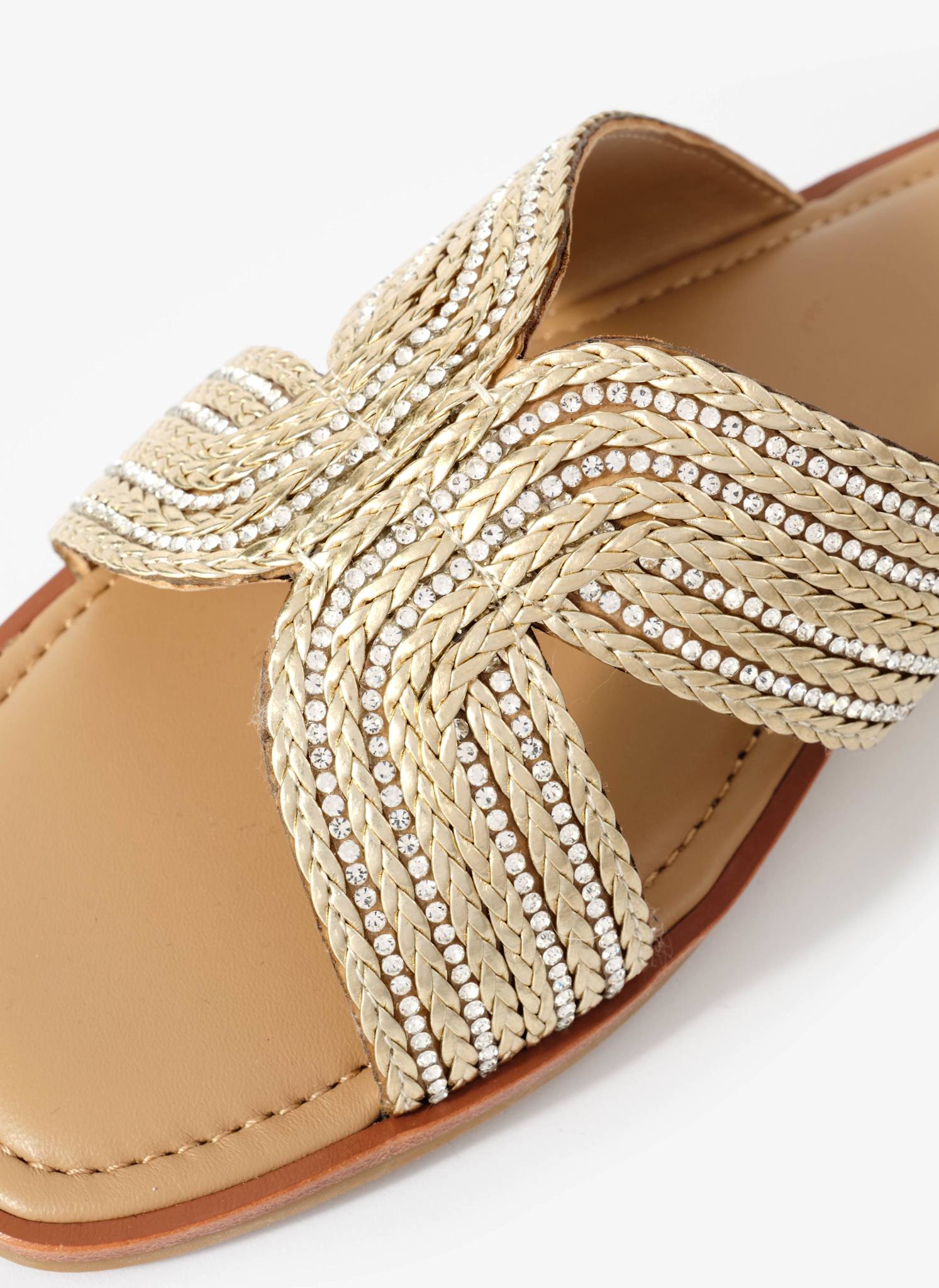 Darcy Gold Metallic Detail Sandals
