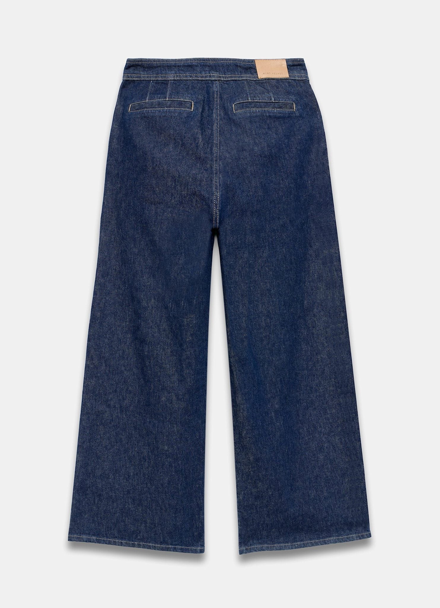 Dark Indigo Button Front Tailored Jean