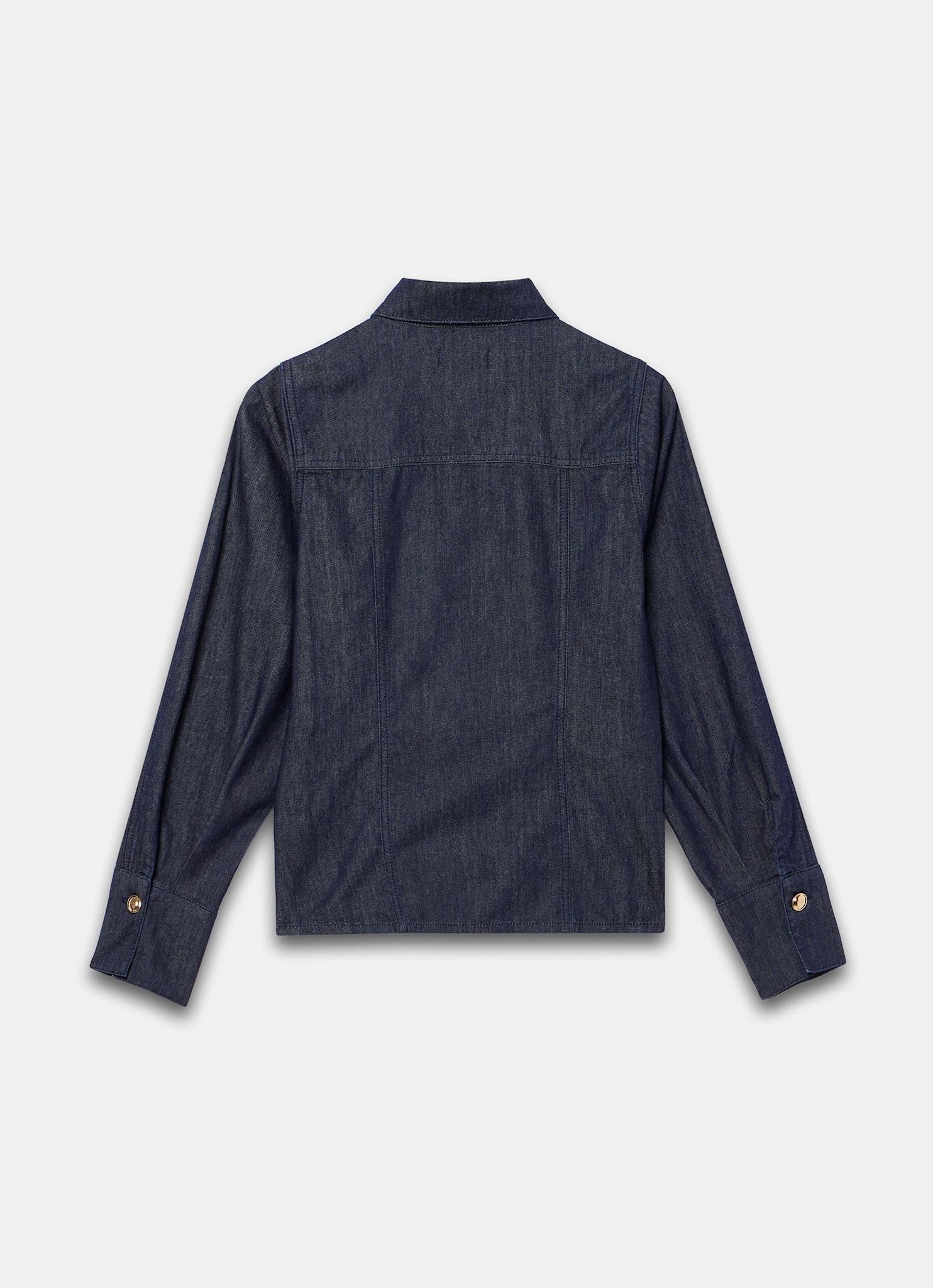 Dark Indigo Denim Fitted Shirt