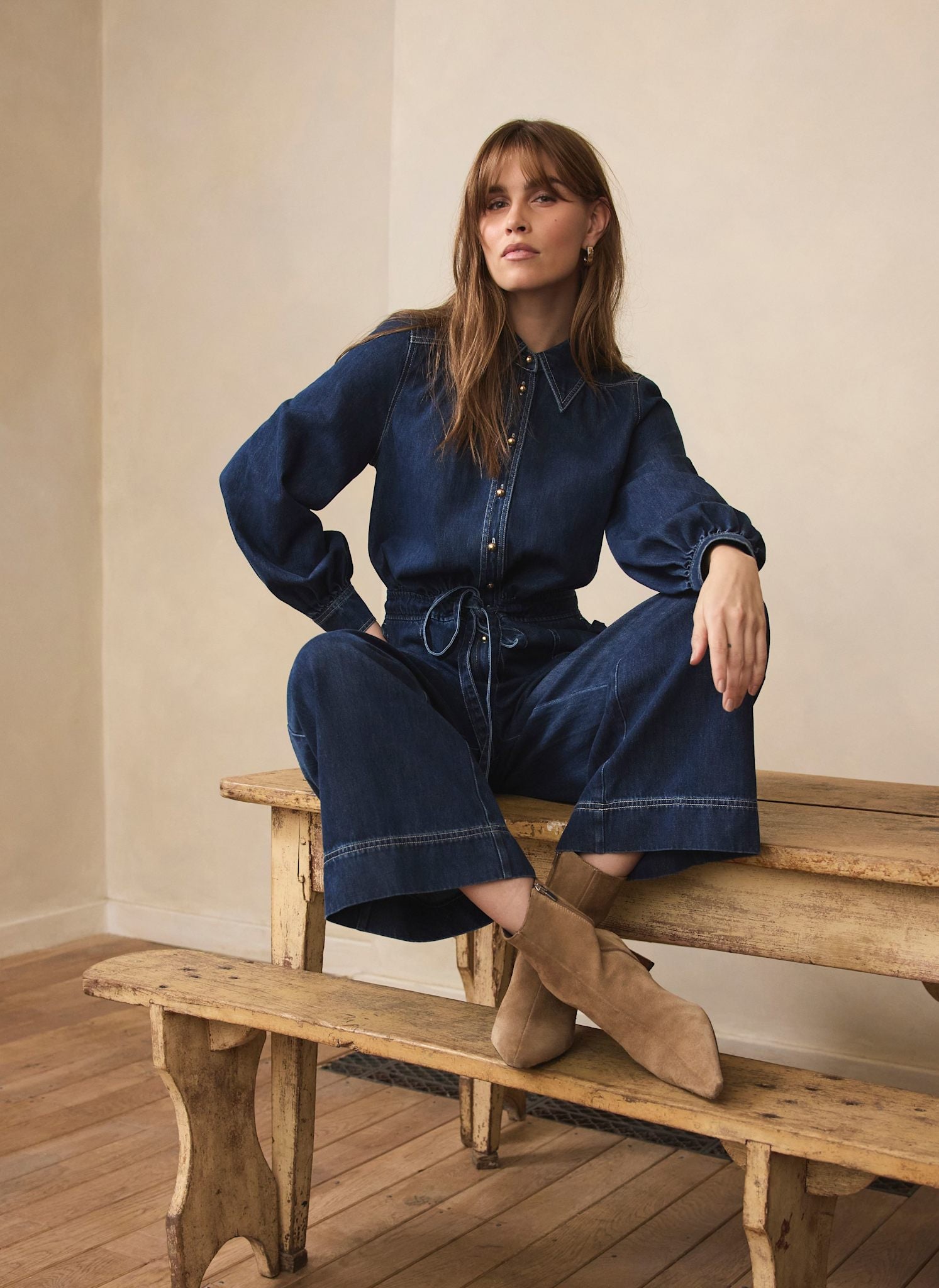 Dark Indigo Denim Jumpsuit