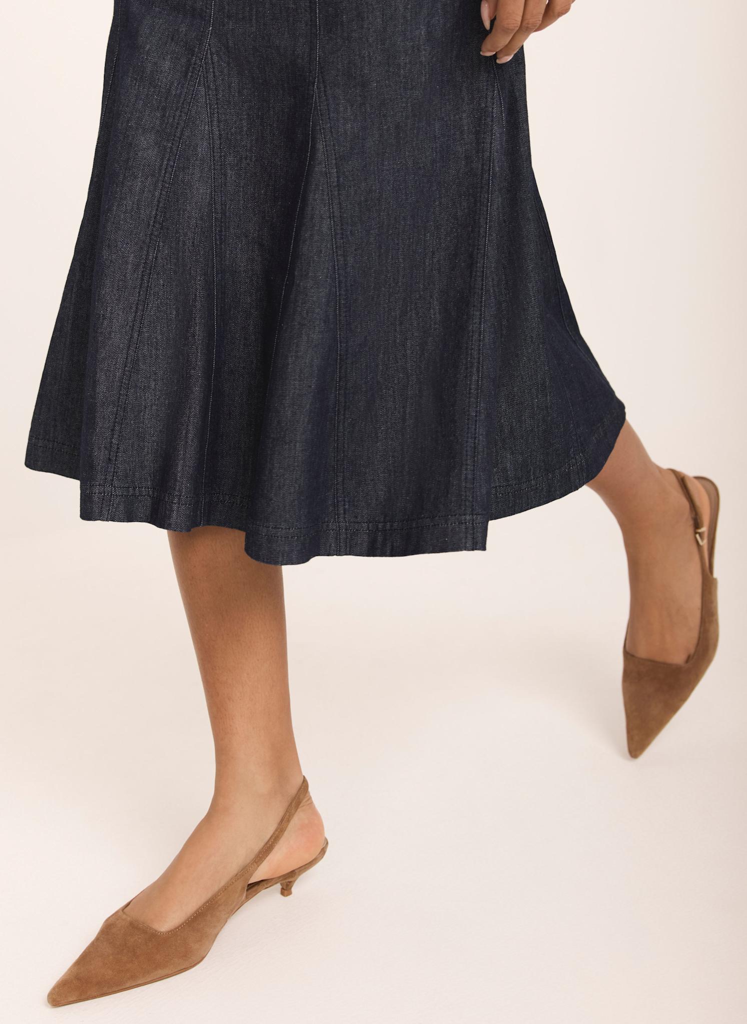 Dark Indigo Denim Midi Dress