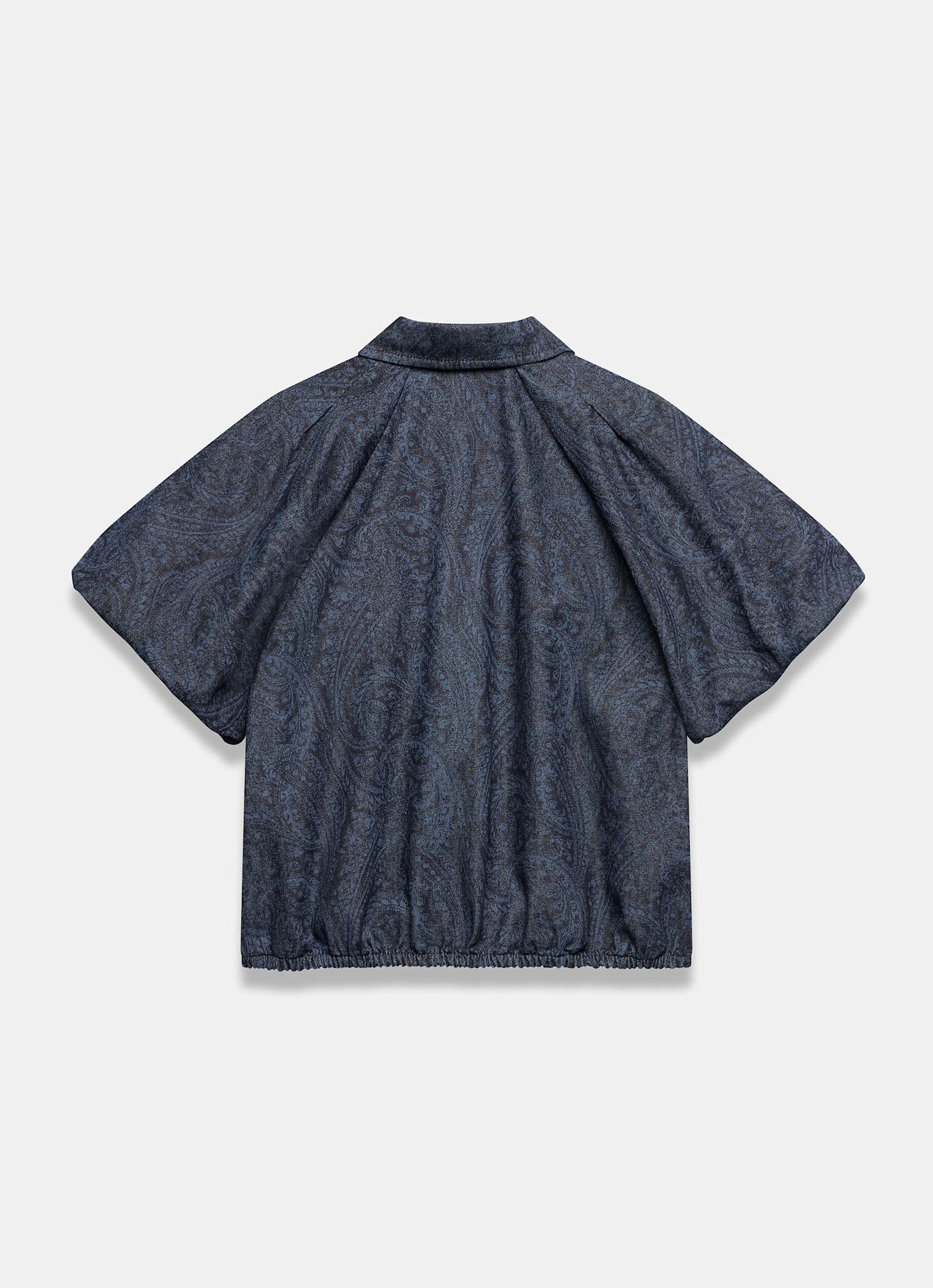 Dark Indigo Paisley Denim Shirt