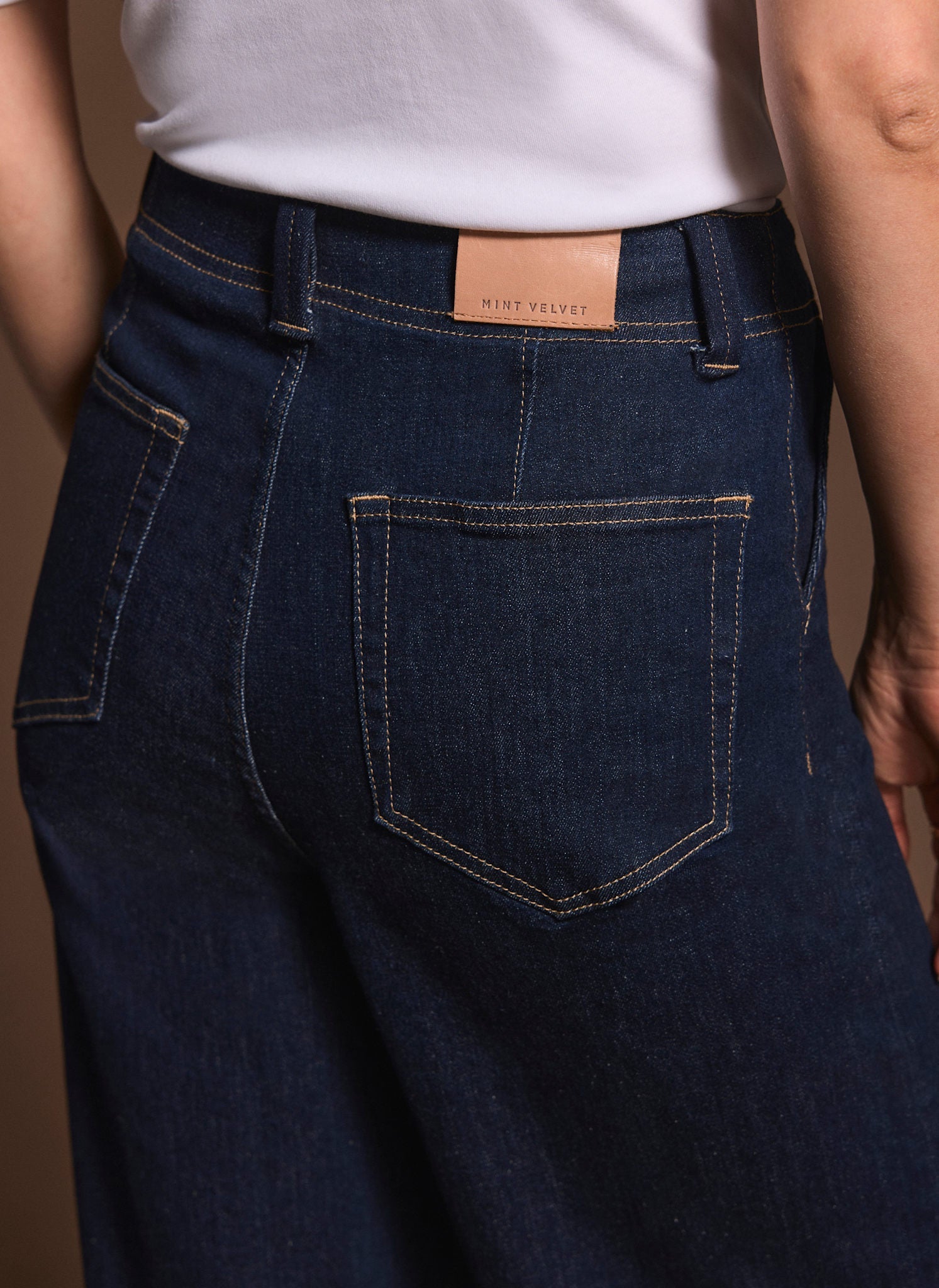 Dark Indigo Tailored Wide Leg Jeans