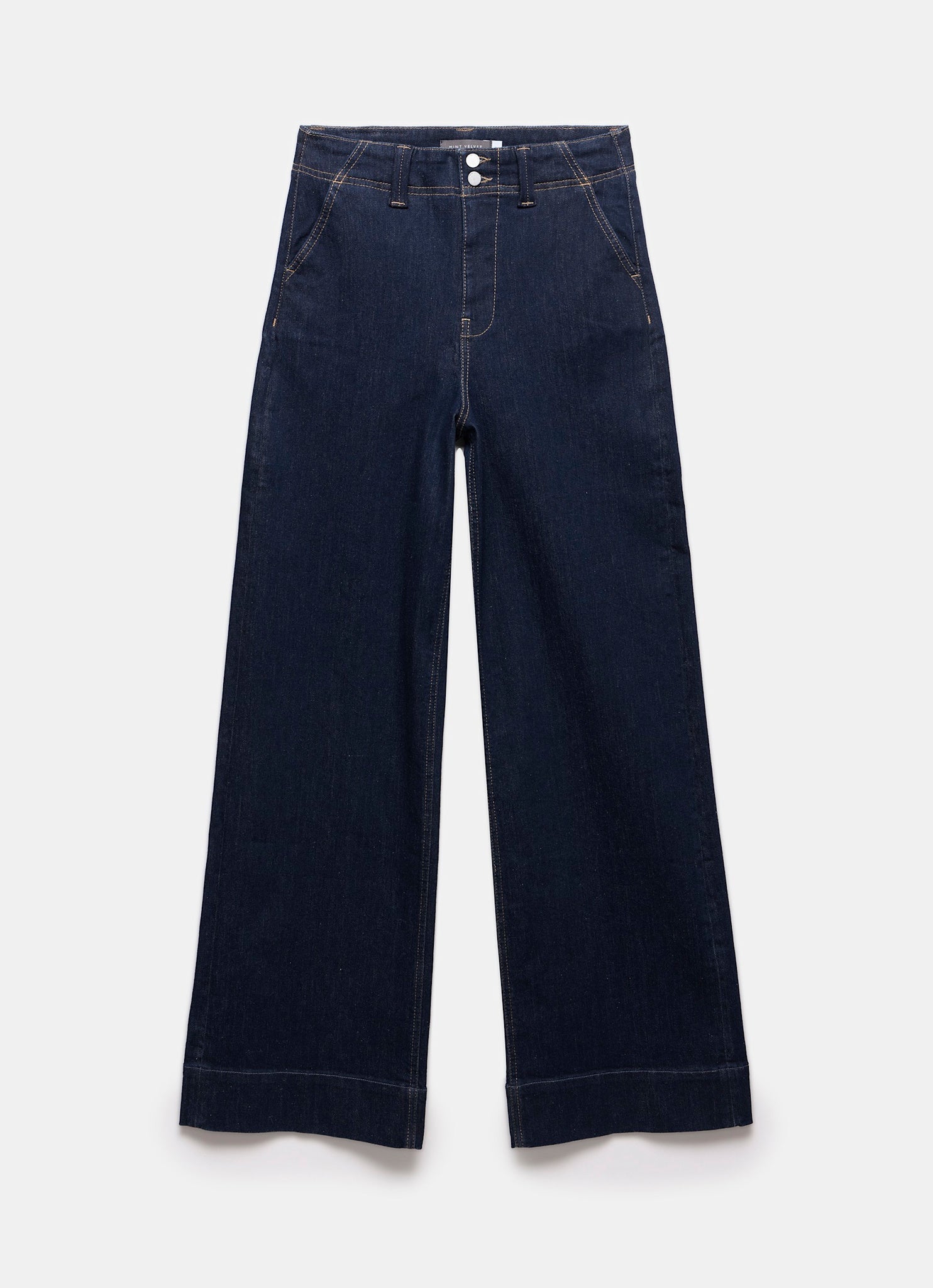 Dark Indigo Tailored Wide Leg Jeans