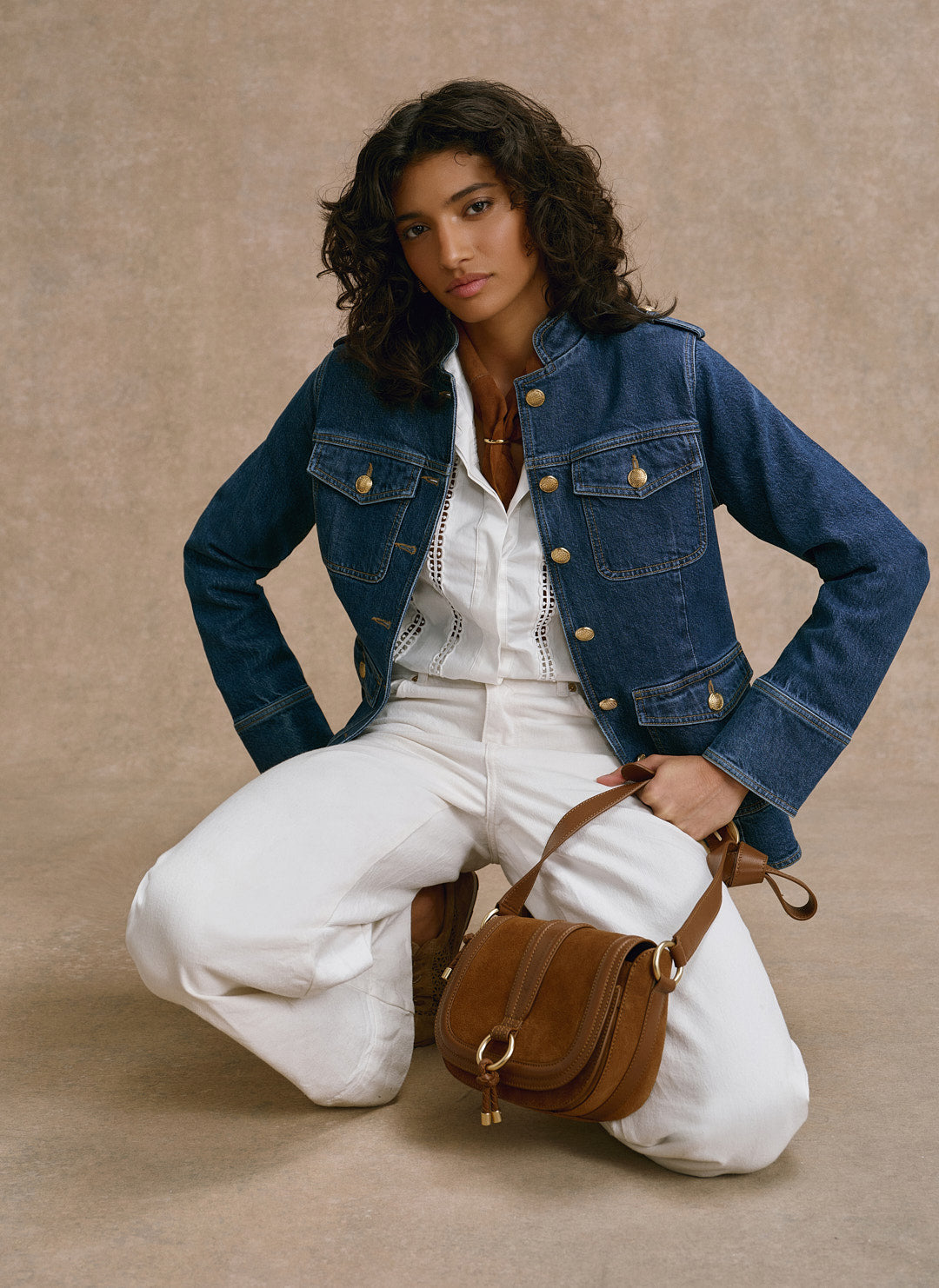 Indigo Denim Military Jacket