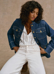 Indigo Denim Military Jacket