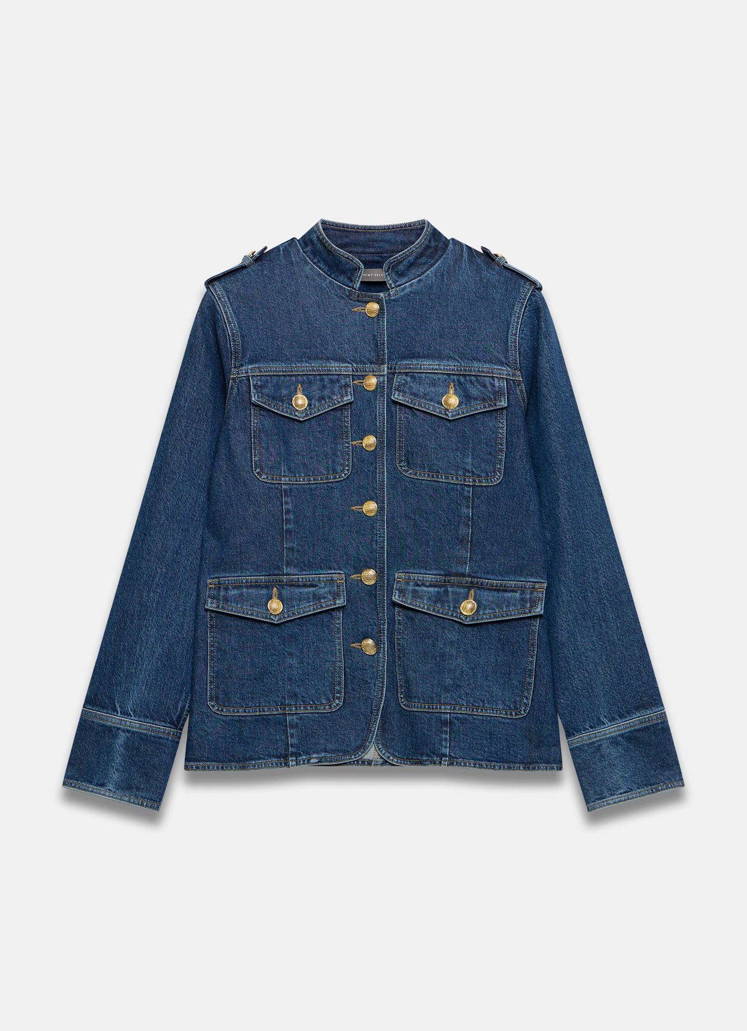 Indigo Denim Military Jacket