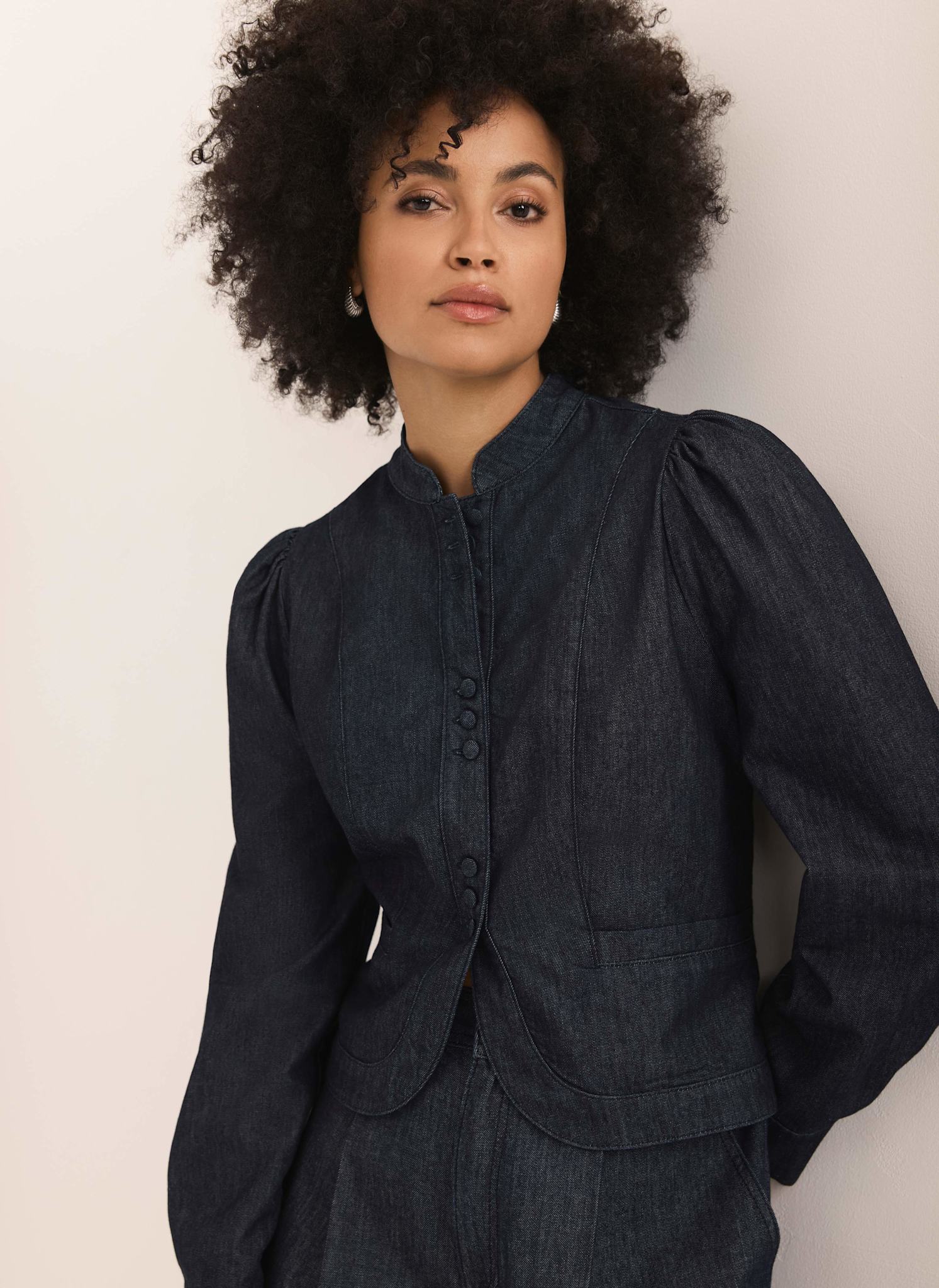 Dark Indigo Denim Long Sleeve Jacket