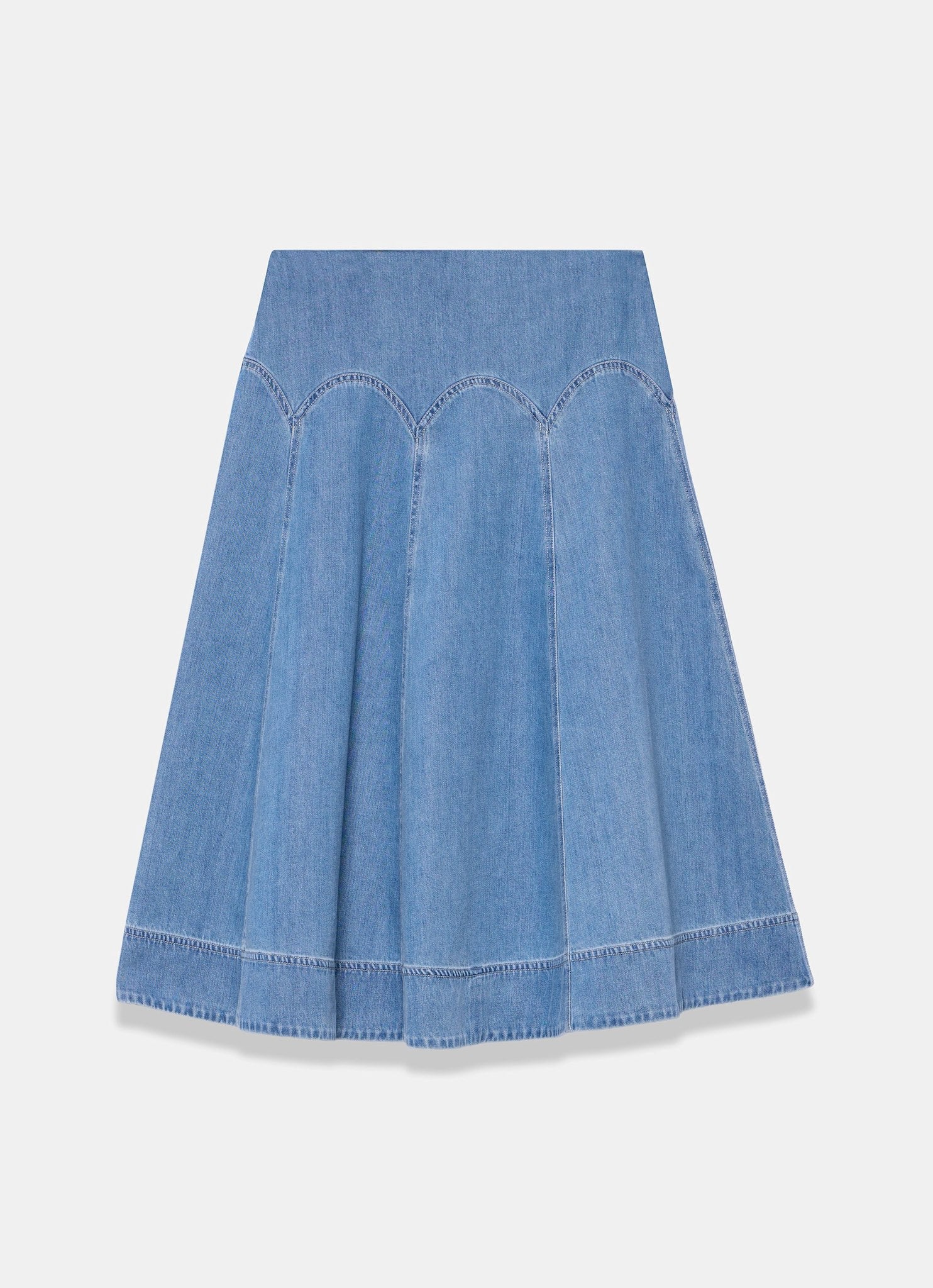 Mid Indigo Denim Midi Skirt