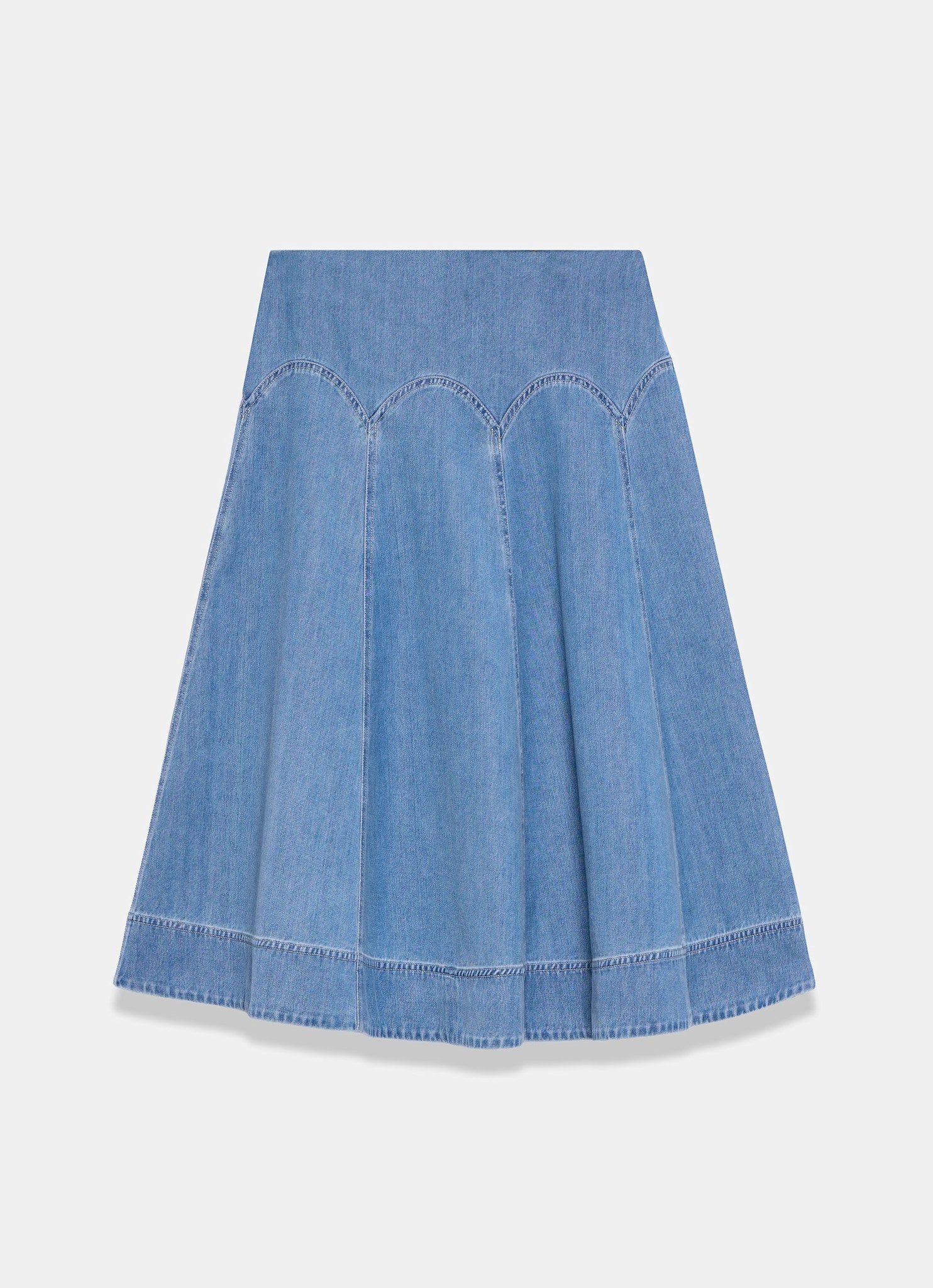 Mid Indigo Denim Midi Skirt