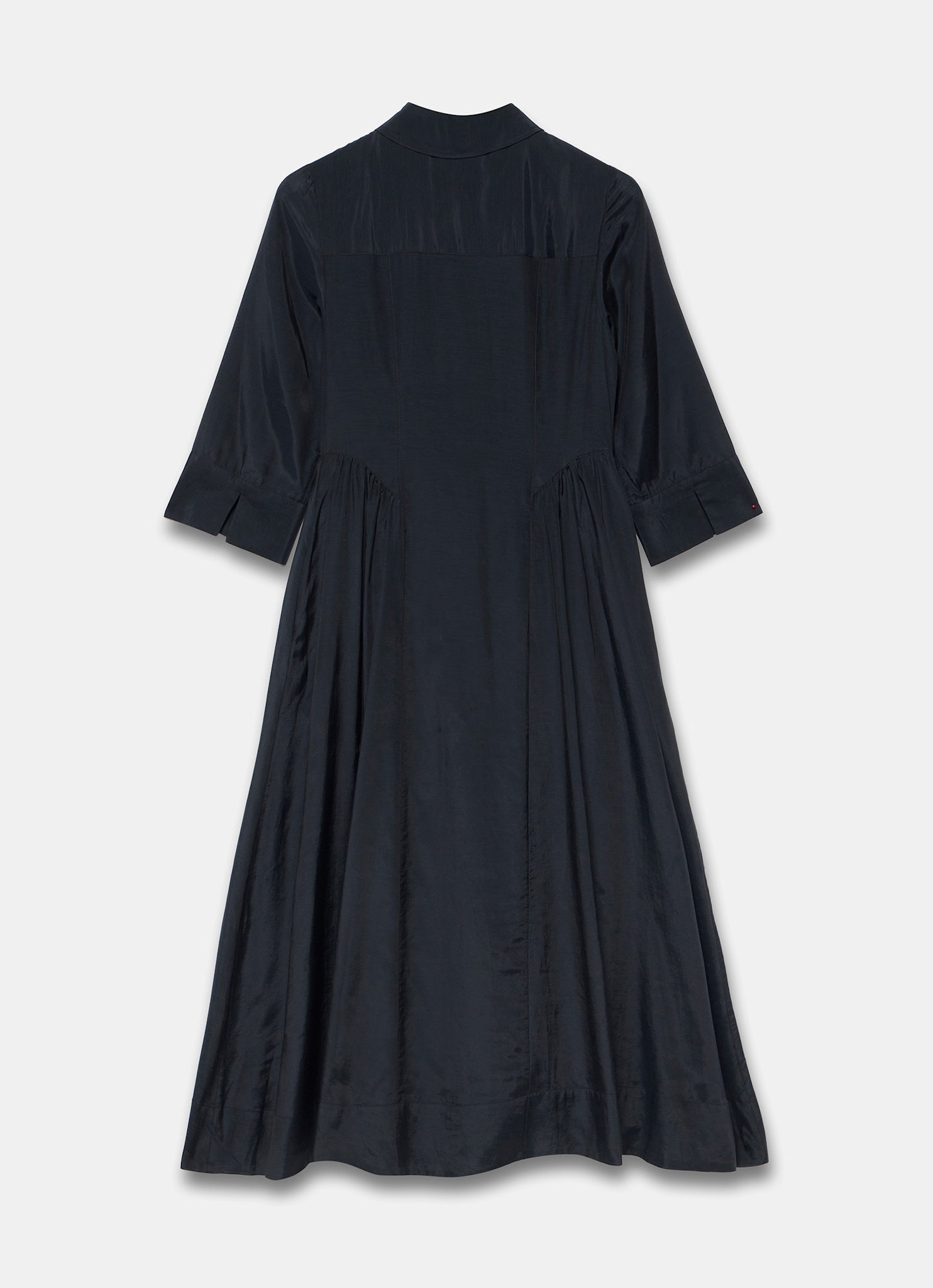 Navy Drop Waist Midi Shirt Dress