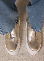 Ellie Gold Platform Trainers