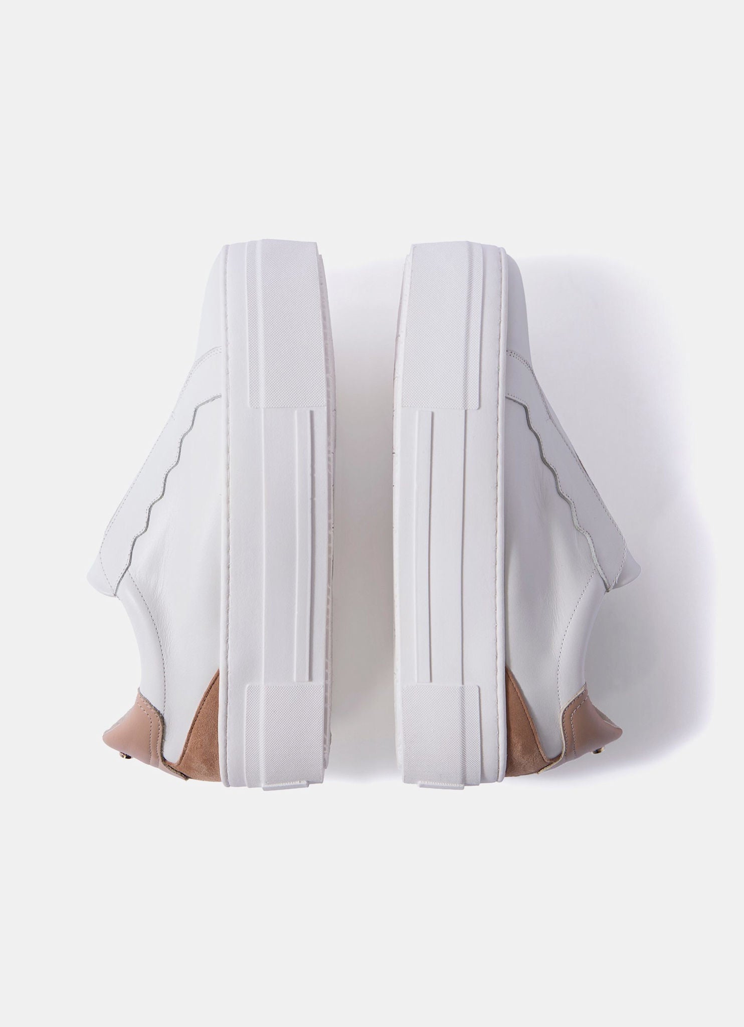 Ellie White Leather Platform Trainers