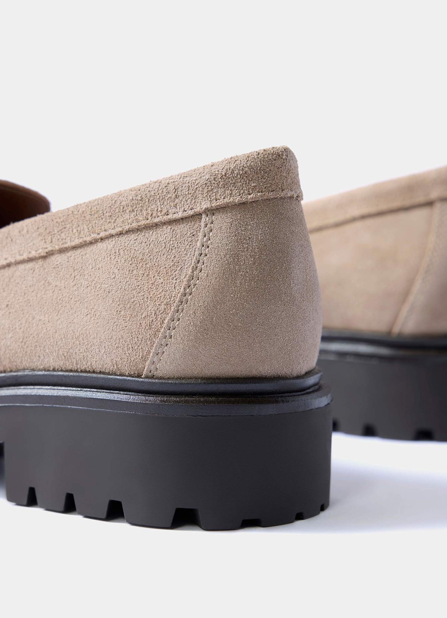 Emery Neutral Suede Chunky Loafers