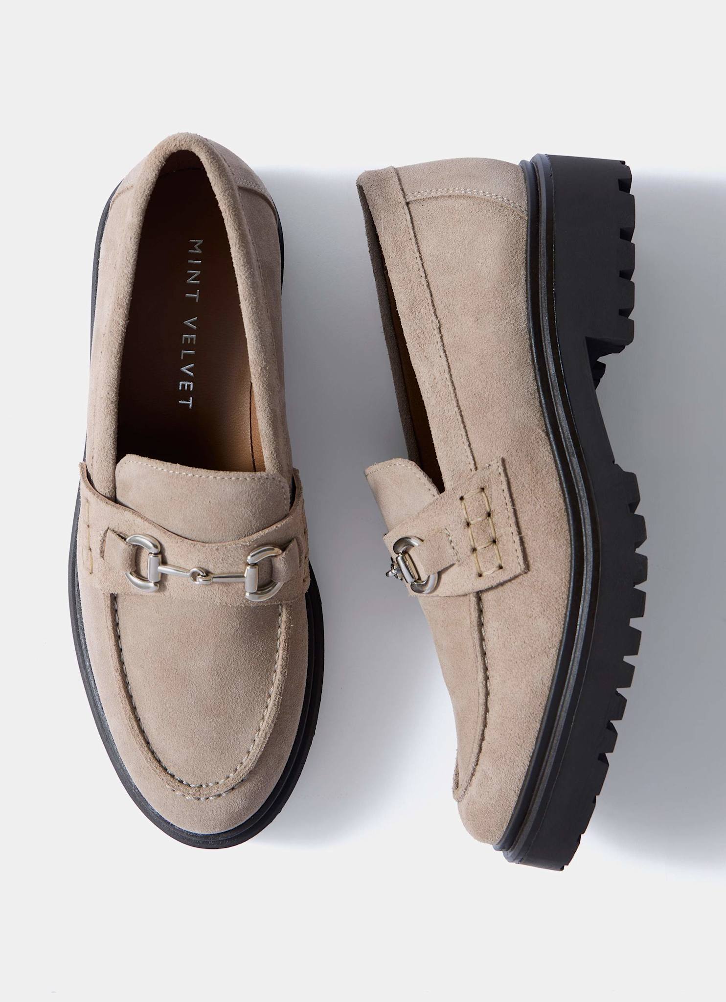 Emery Neutral Suede Chunky Loafers