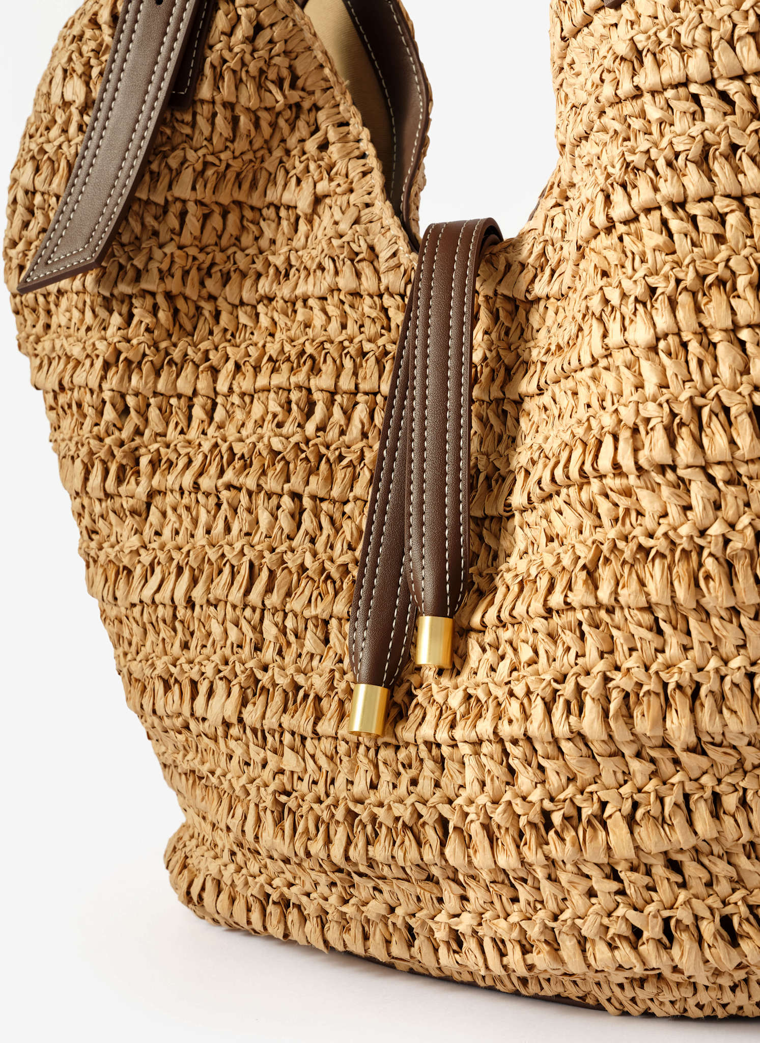 Esme Neutral Woven Bucket Bag