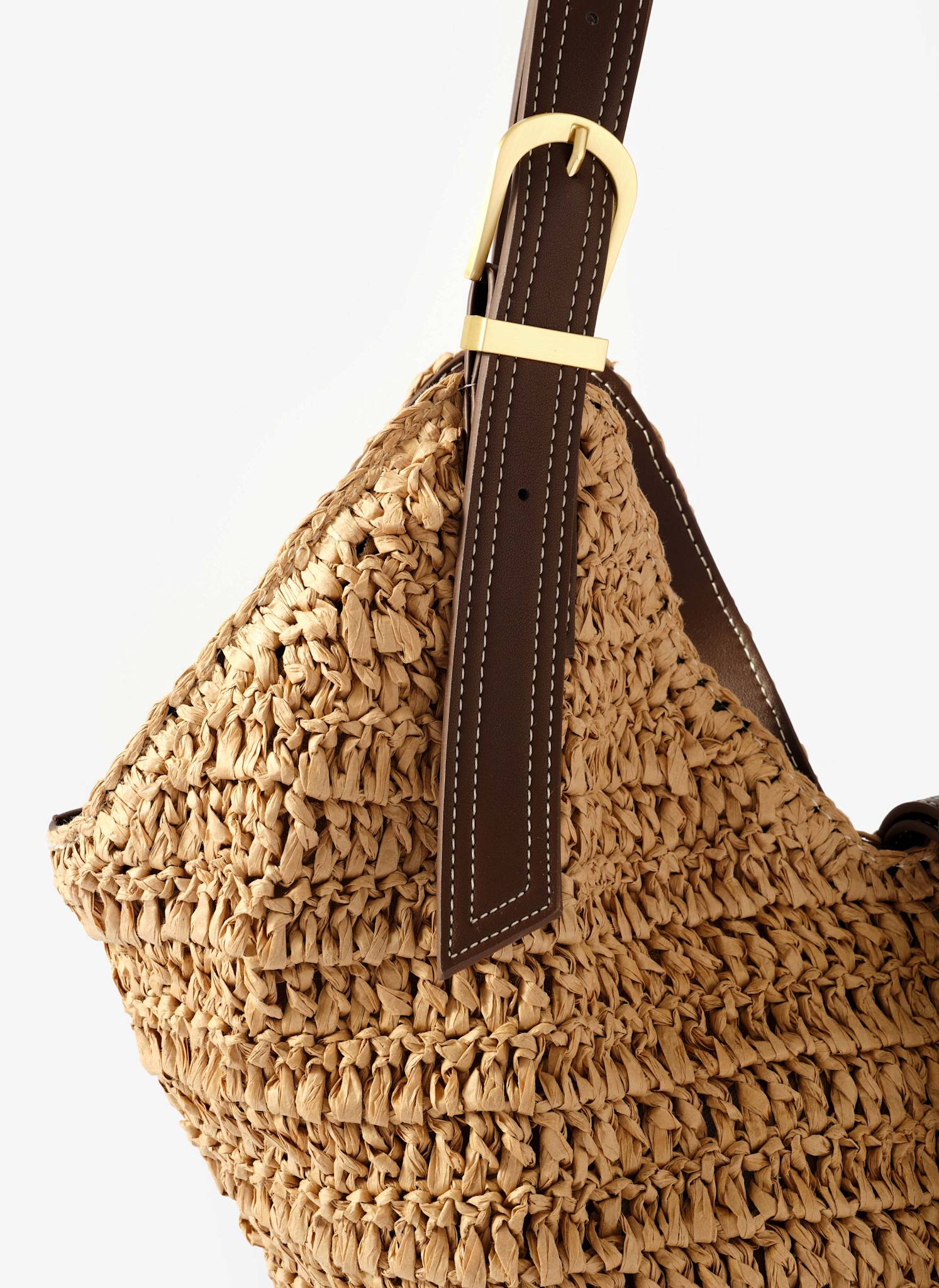 Esme Neutral Woven Bucket Bag