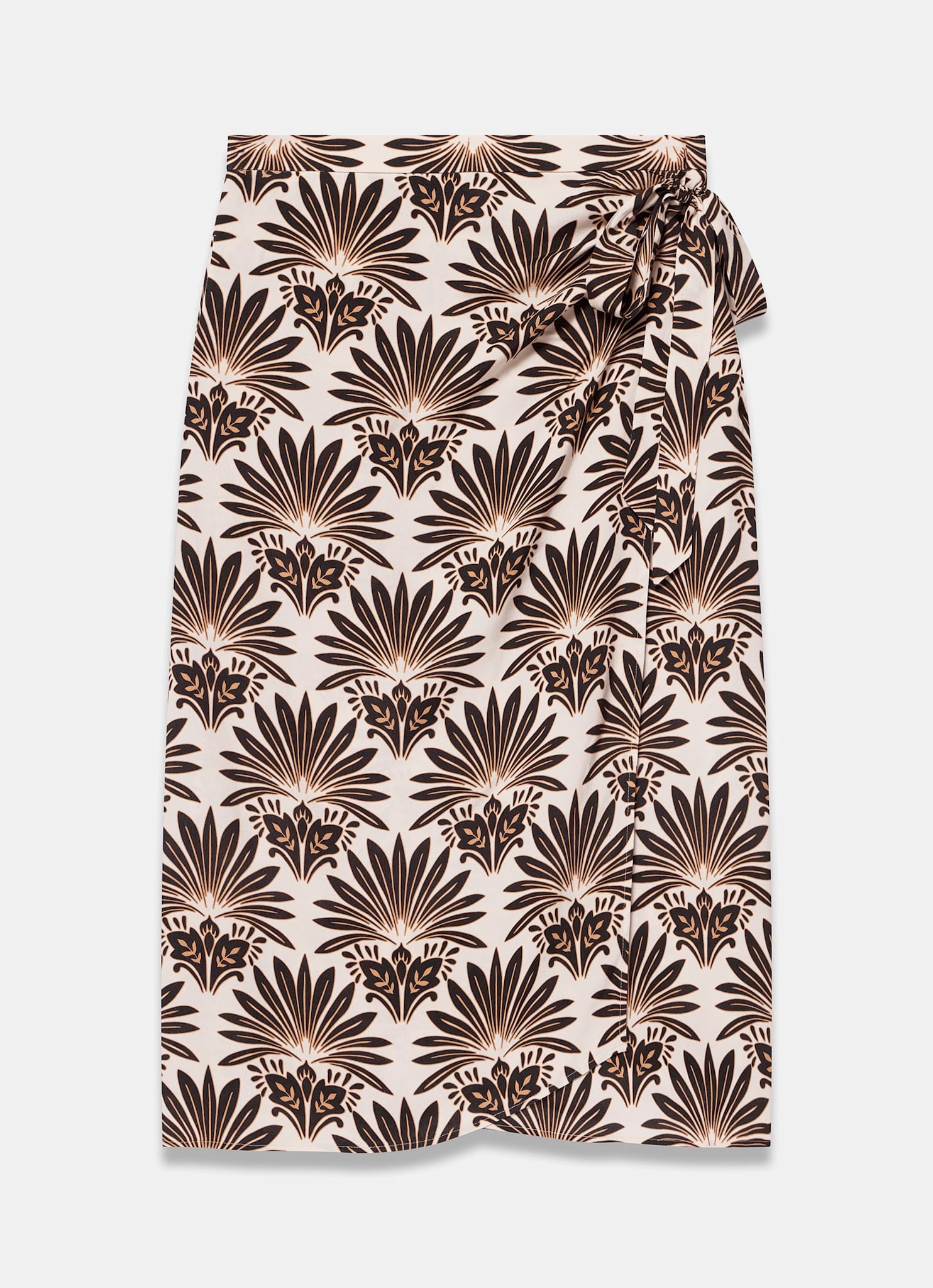 Neutral Geo Print Wrap Sarong Skirt
