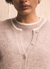 Neutral Double Layer Knit Cardigan