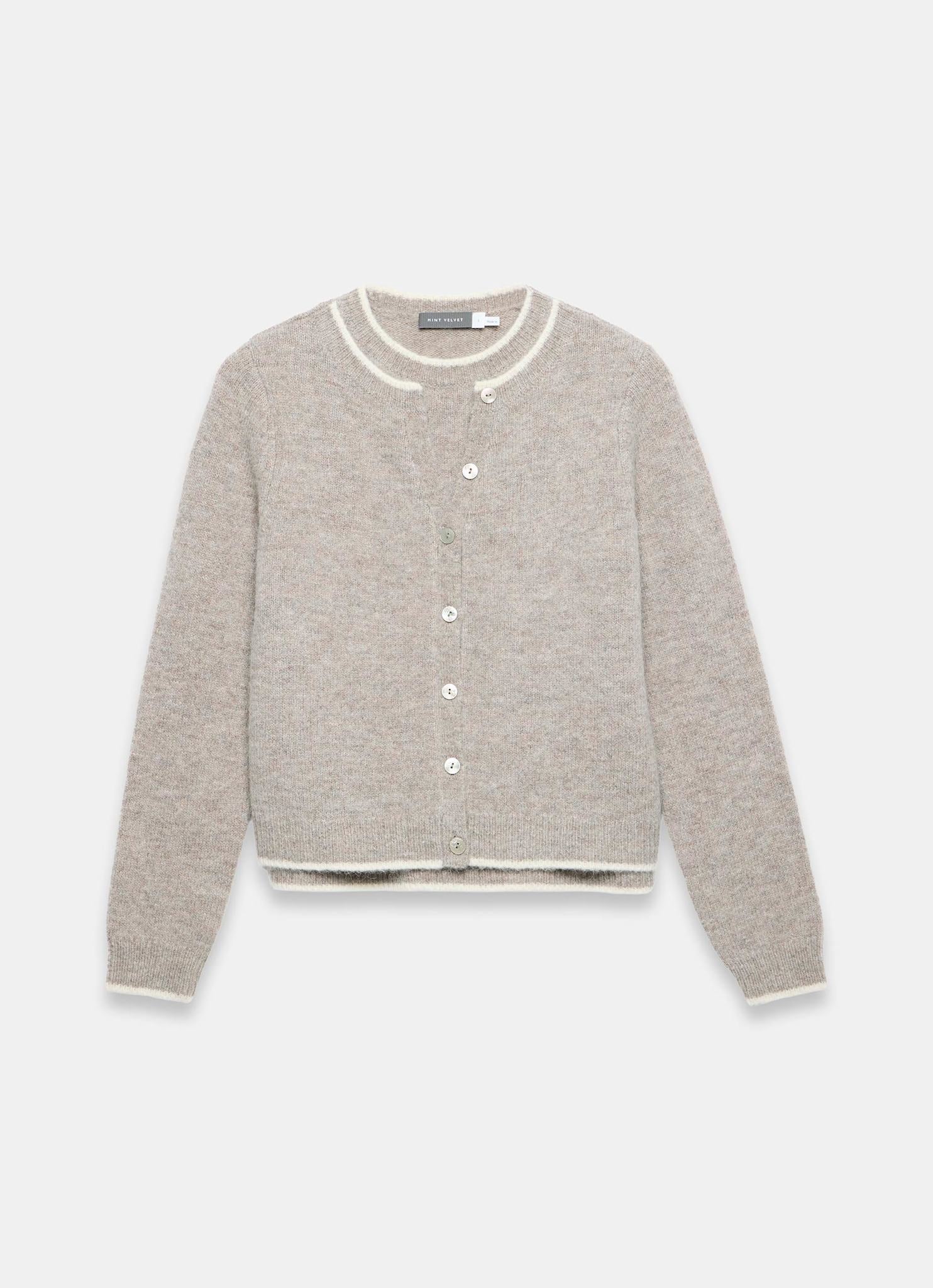 Neutral Double Layer Knit Cardigan