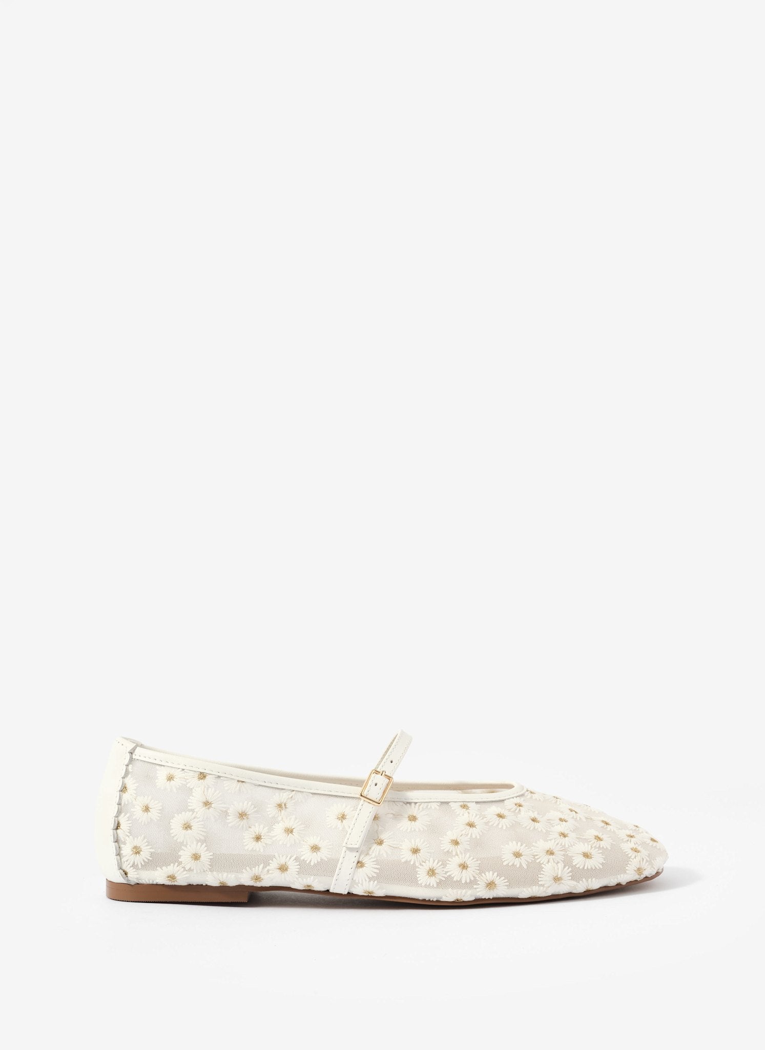 Flora Cream Mesh Ballet Flats