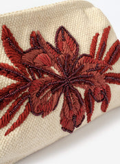Eve Cream Cotton Embroidered Clutch Bag