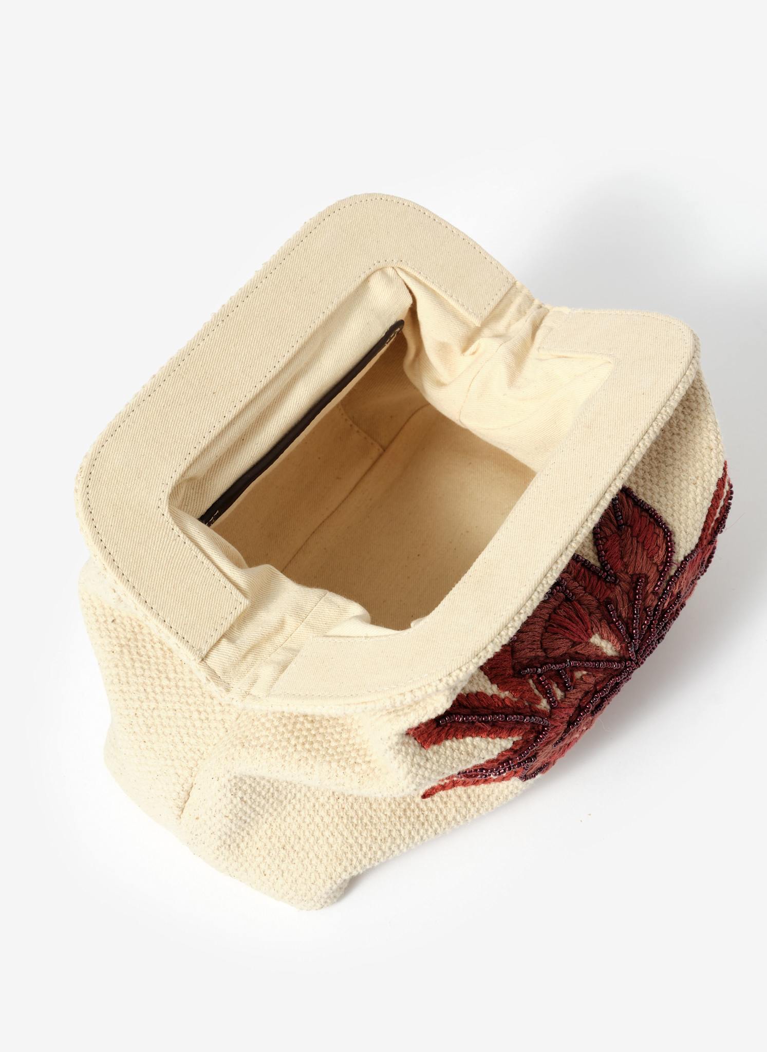 Eve Cream Cotton Embroidered Clutch Bag