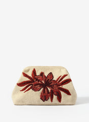 Eve Cream Cotton Embroidered Clutch Bag