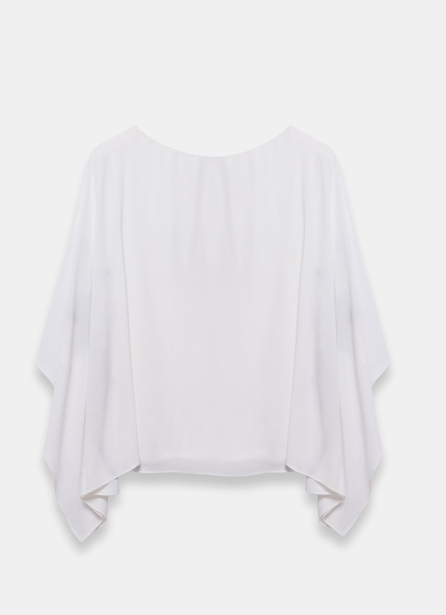 White Print Batwing Top