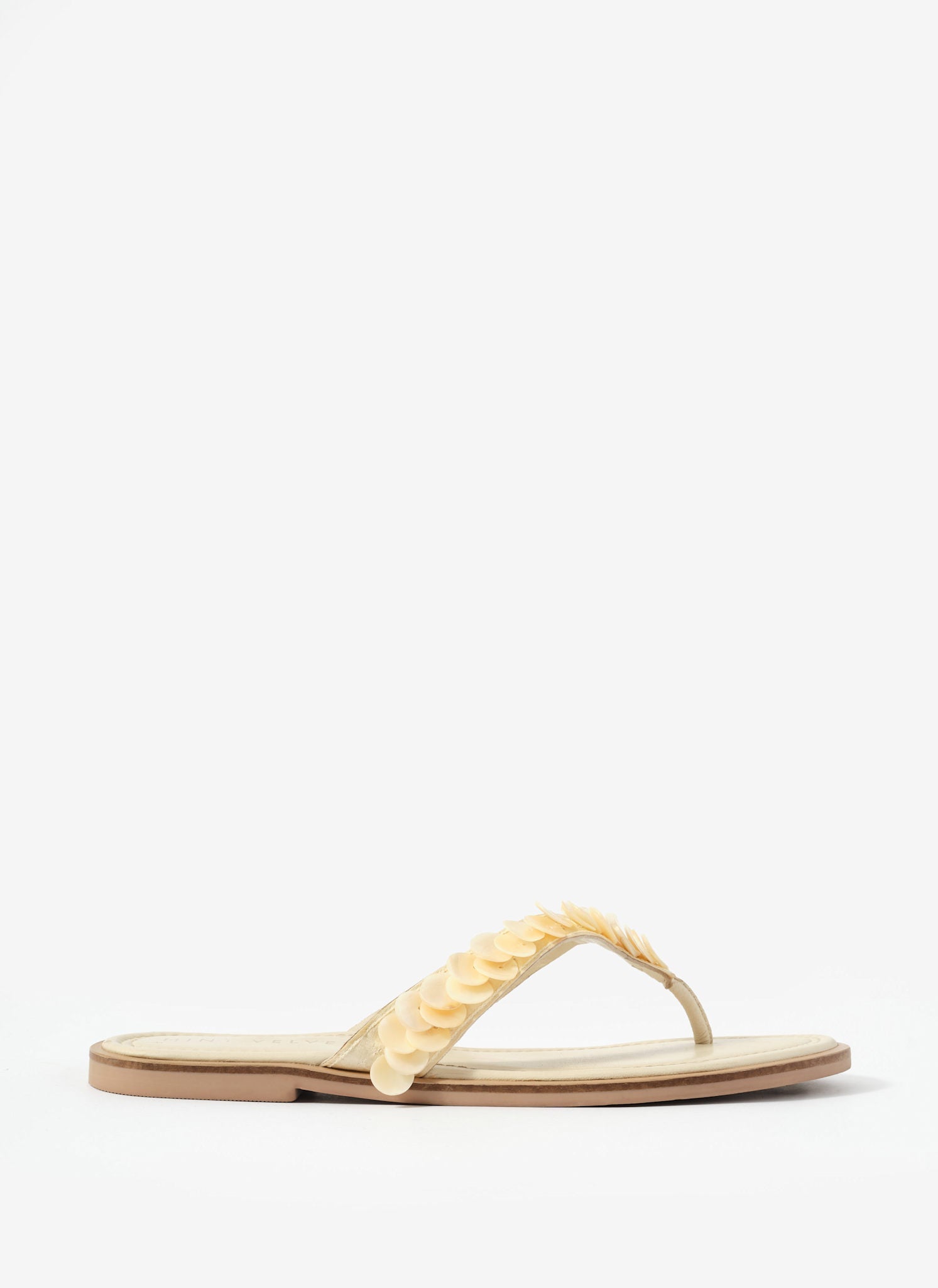 Freya Cream Pearl Detail Flip Flop Sandals