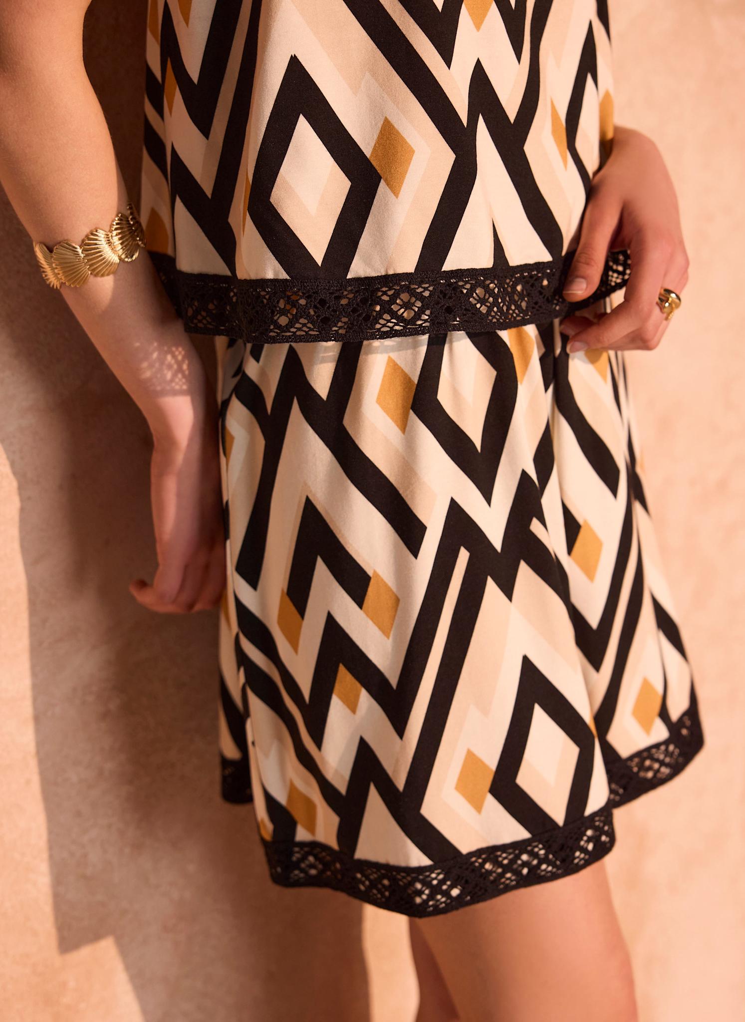 Neutral Geo Print Playsuit
