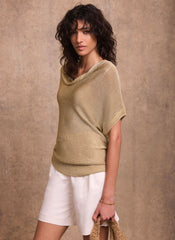 Gold Metallic Knit Top