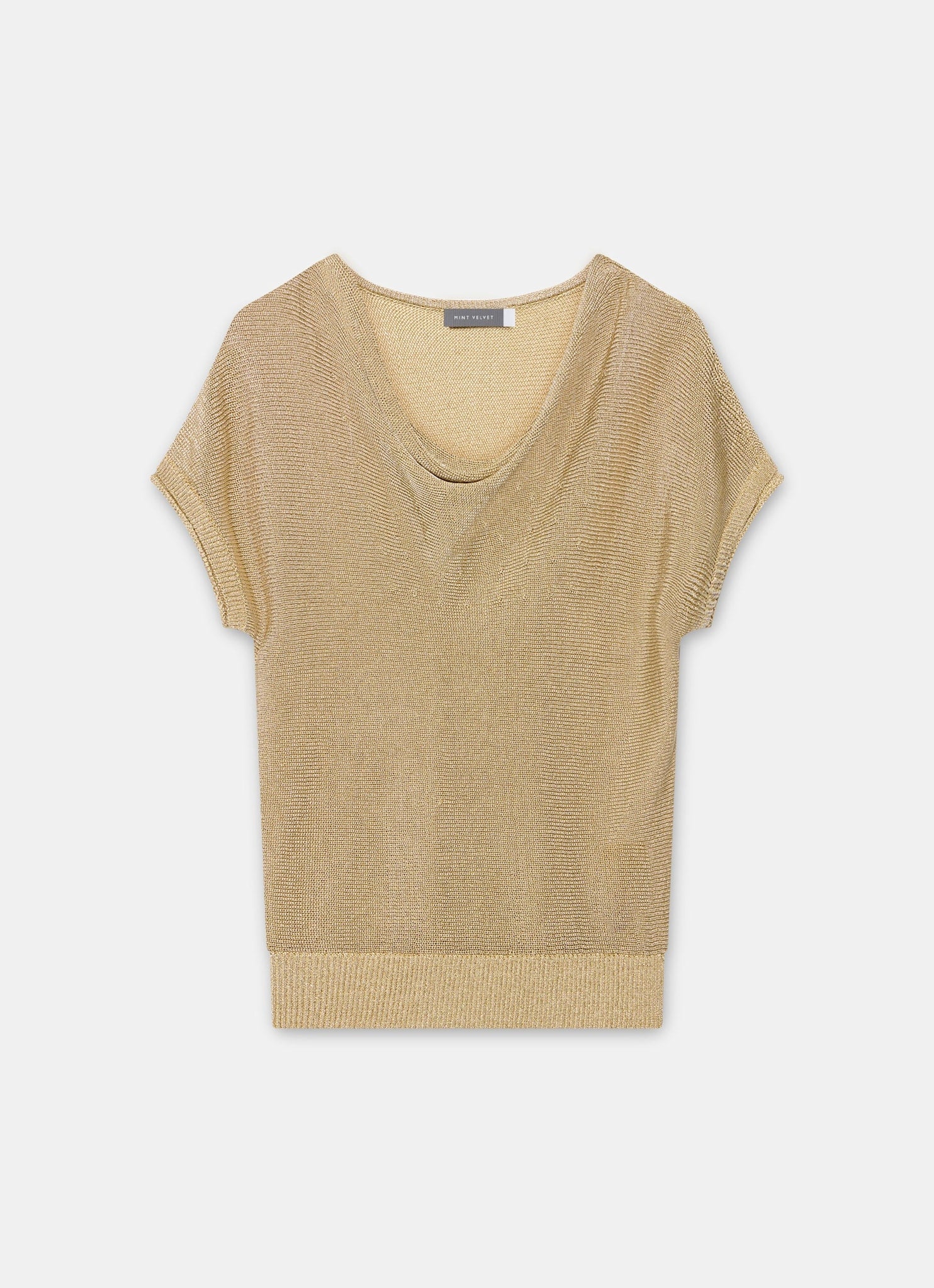 Gold Metallic Knit Top