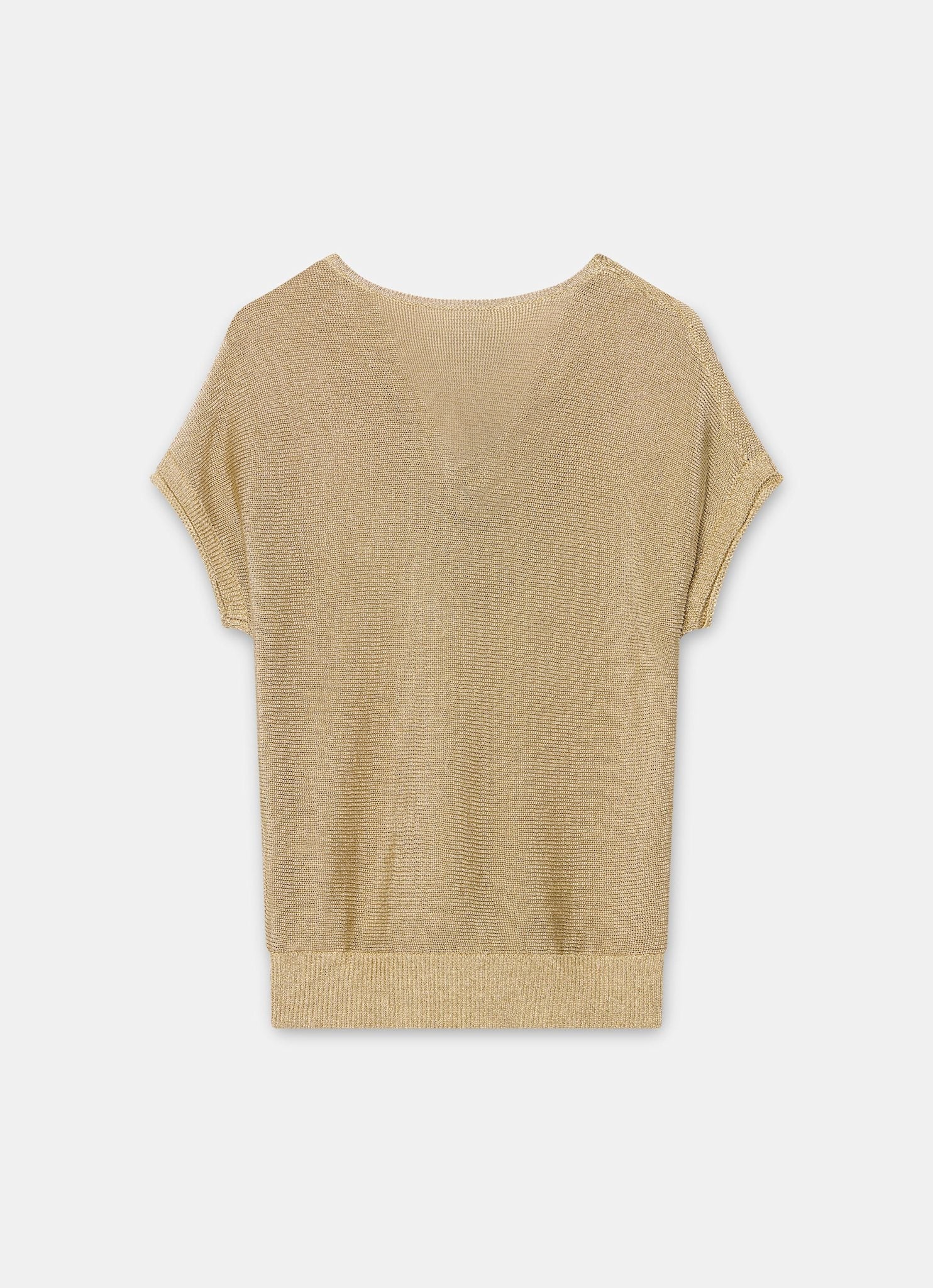 Gold Metallic Knit Top